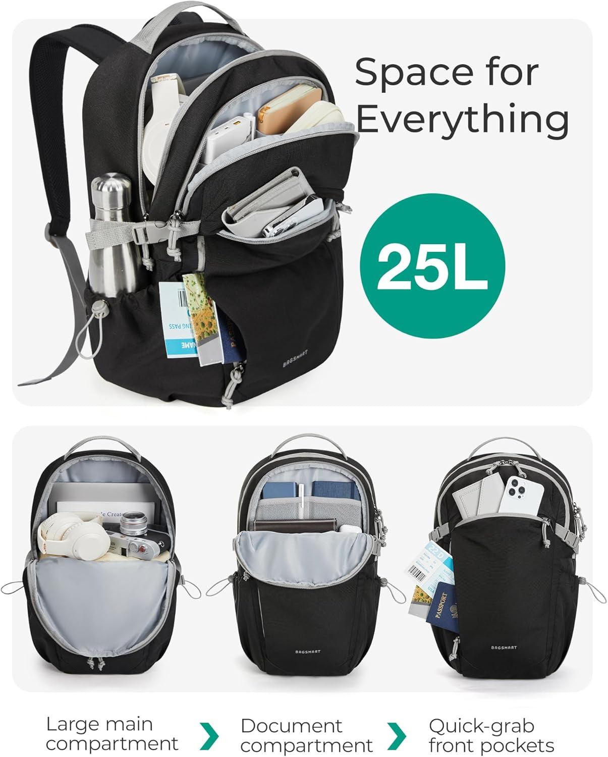 Travel Backpack for Women&Men, Lightweight 15.6″ Casual Backpack for College, TS