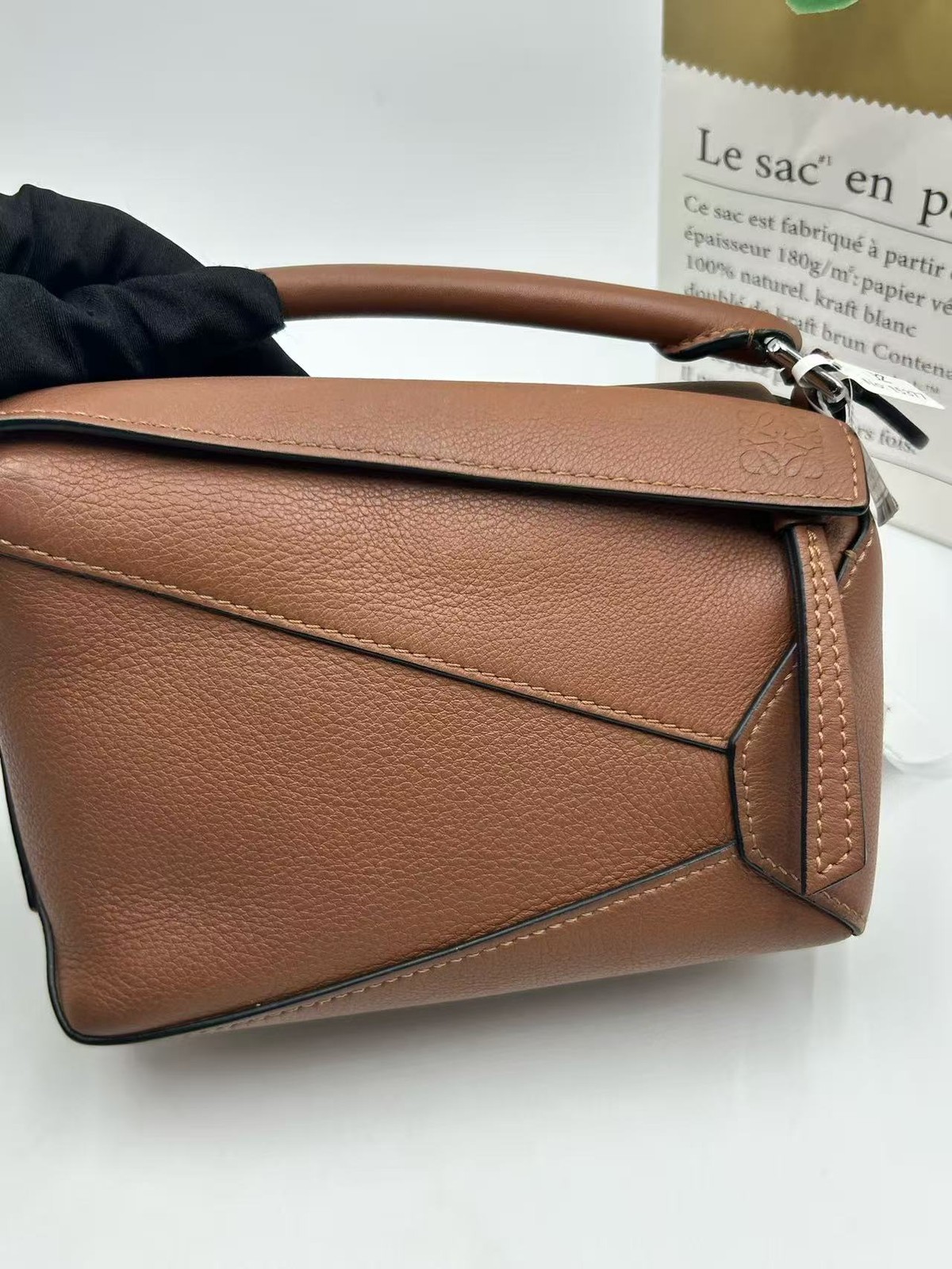 Loewe Puzzle Mini Bag Calfskin Brown Silver Hardware Spain