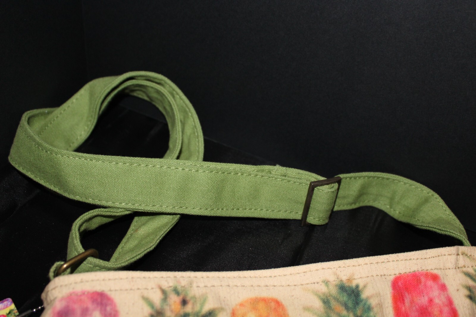 Paul Brent Sun ‘N’ Sand Crossbody Canvas Bag Happy Pineapples Green Purse