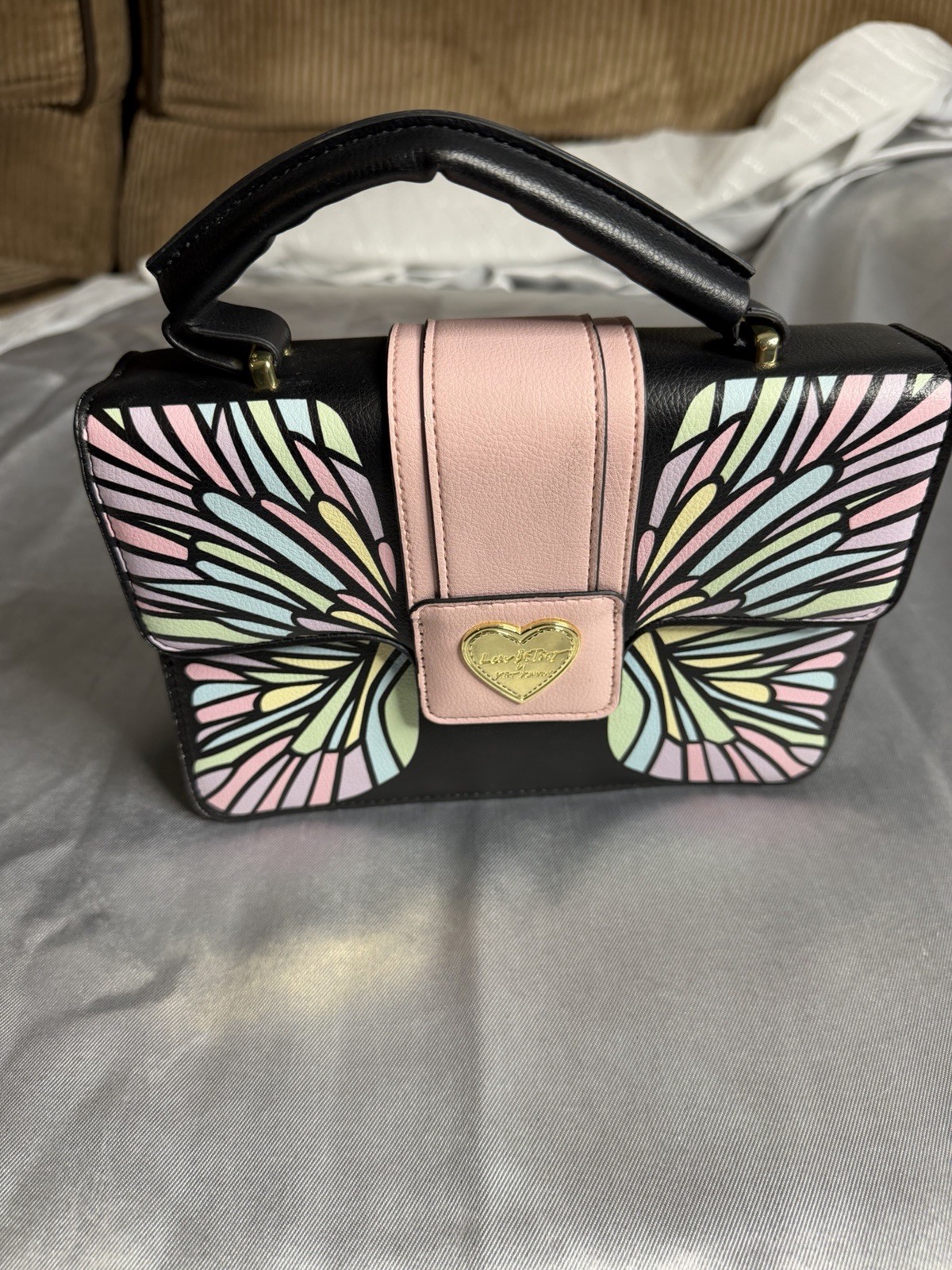 Luv Betsey by Betsey Johnson Butterfly Print Satchel Top Handle Crossbody