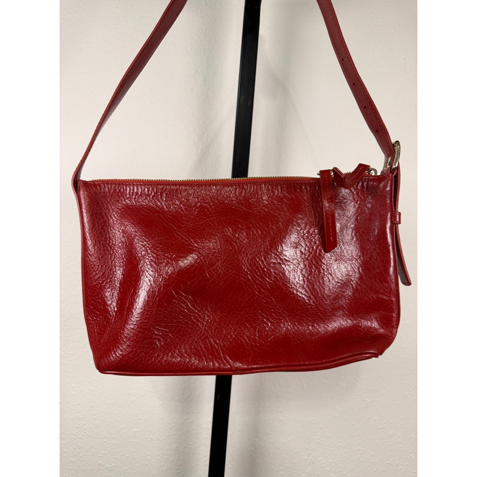 A.P.C. Red Worn Vera Shoulder Bag