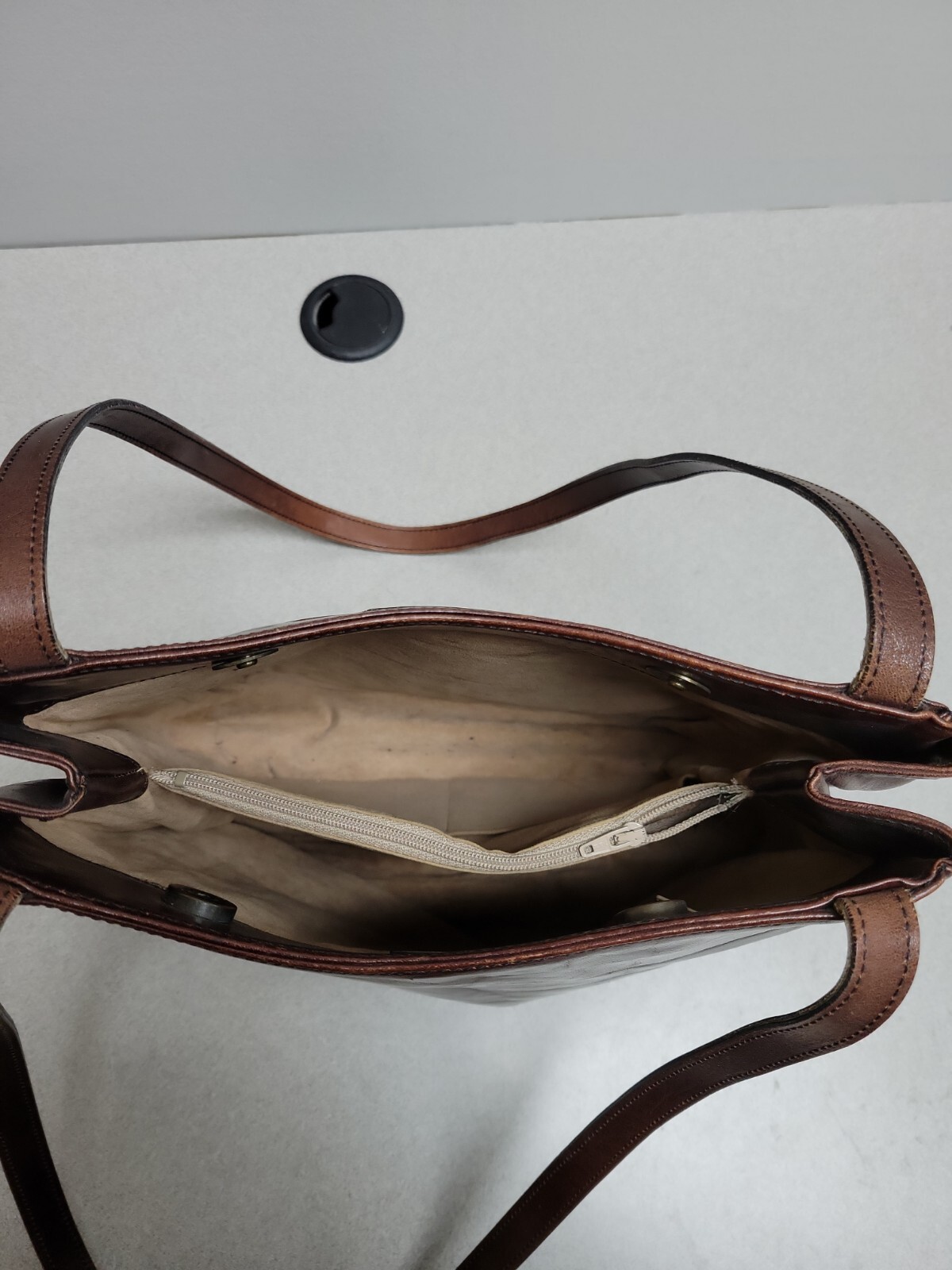 OROTON Brown Australia Leather Handbag Double Strap