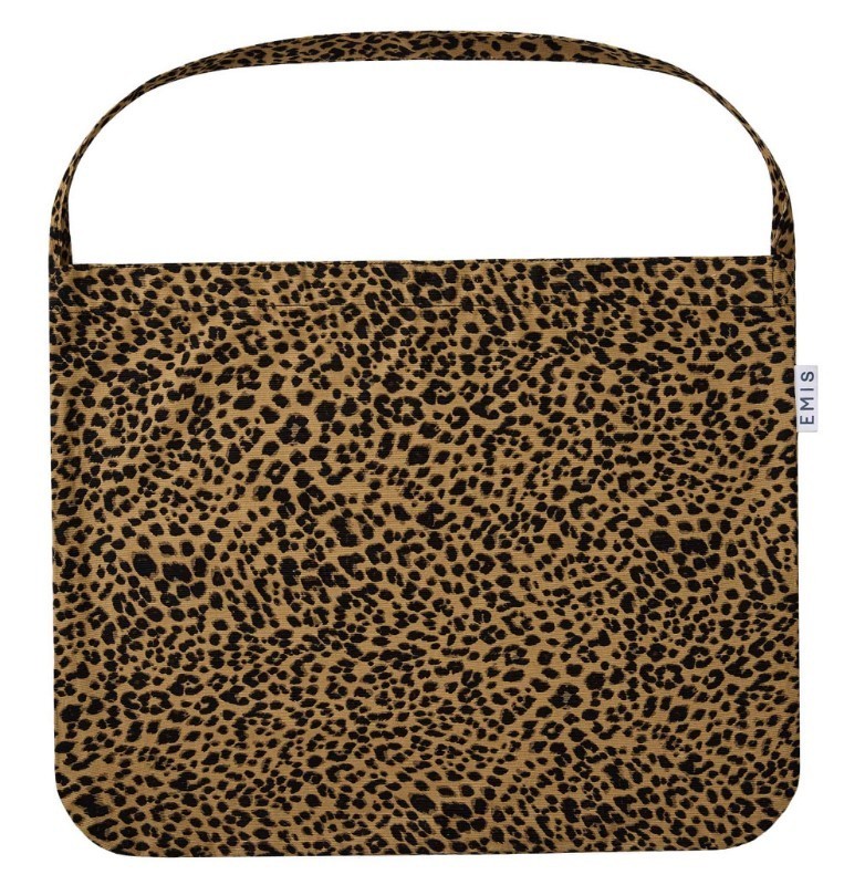 EMIS Cotton Leopard Eco Bag Brown Shoulder Tote Korea Authentic New