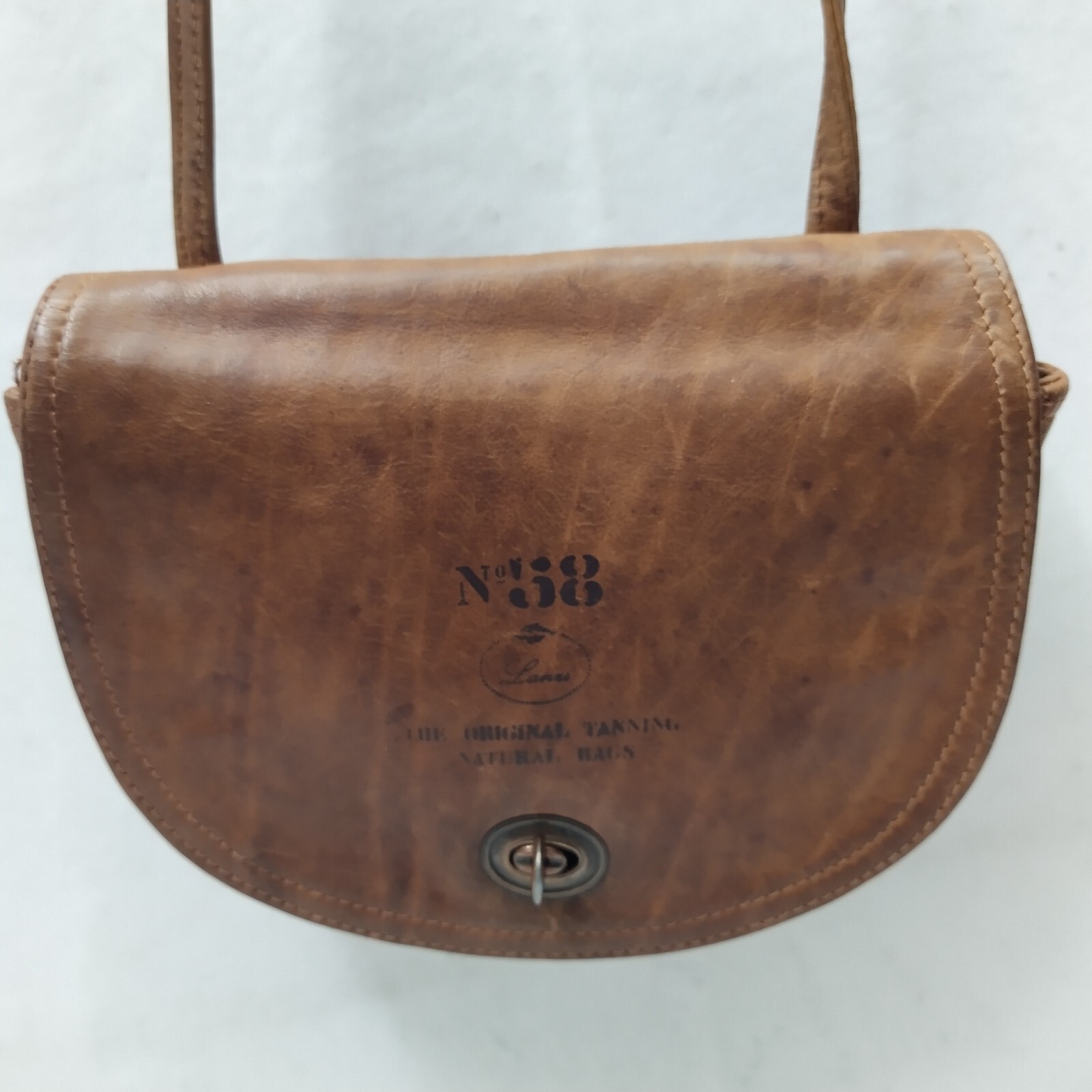 No 58 Brown Leather Turnlock Flap Closure Crossbody Bag – Vintage