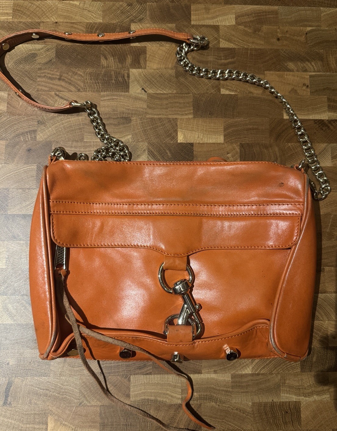 Rebecca Minkoff Womens Orange Travel Crossbody Handbag