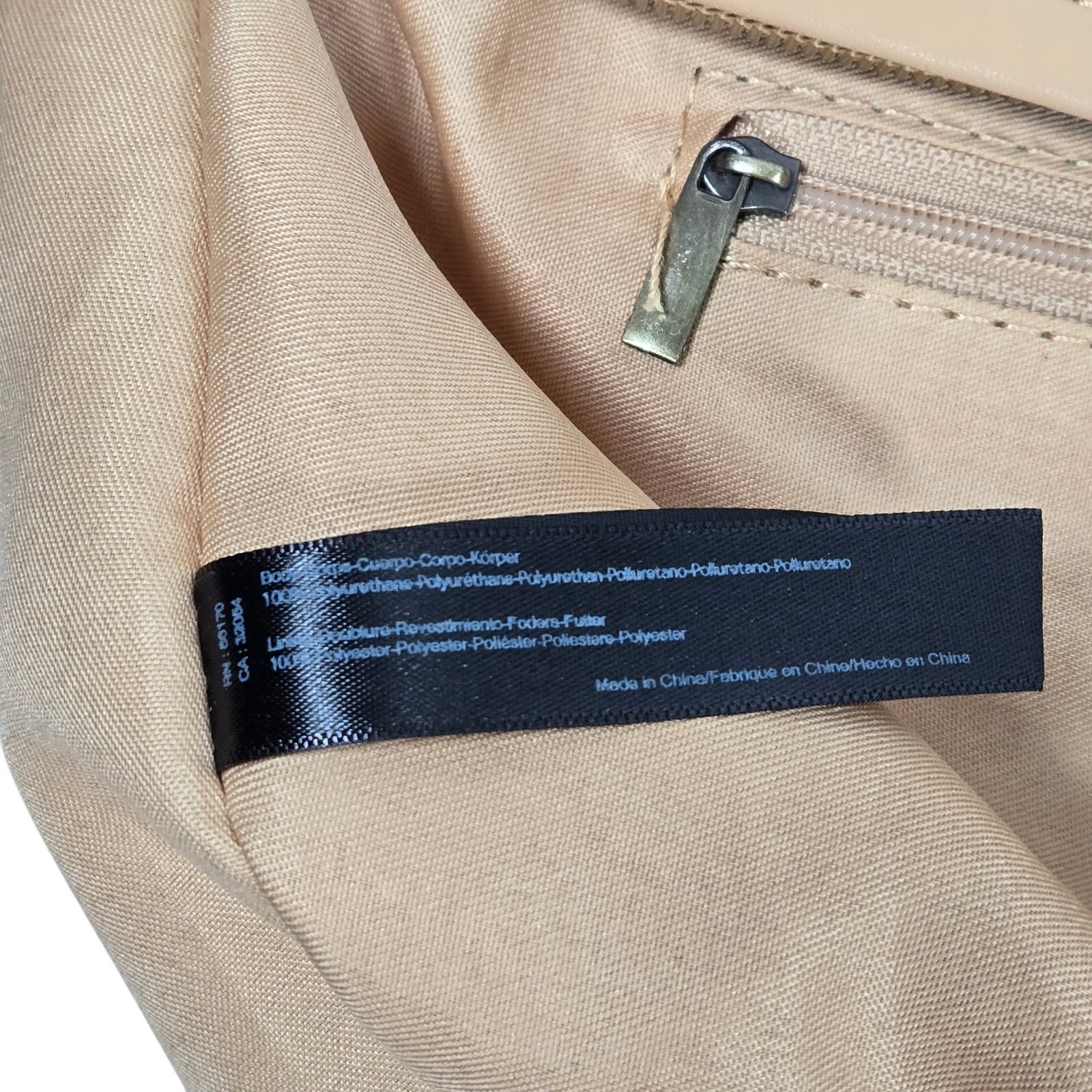 Anthropologie Crescent Shoulder Bag Tan Faux Leather Crossbody Adjustable Strap