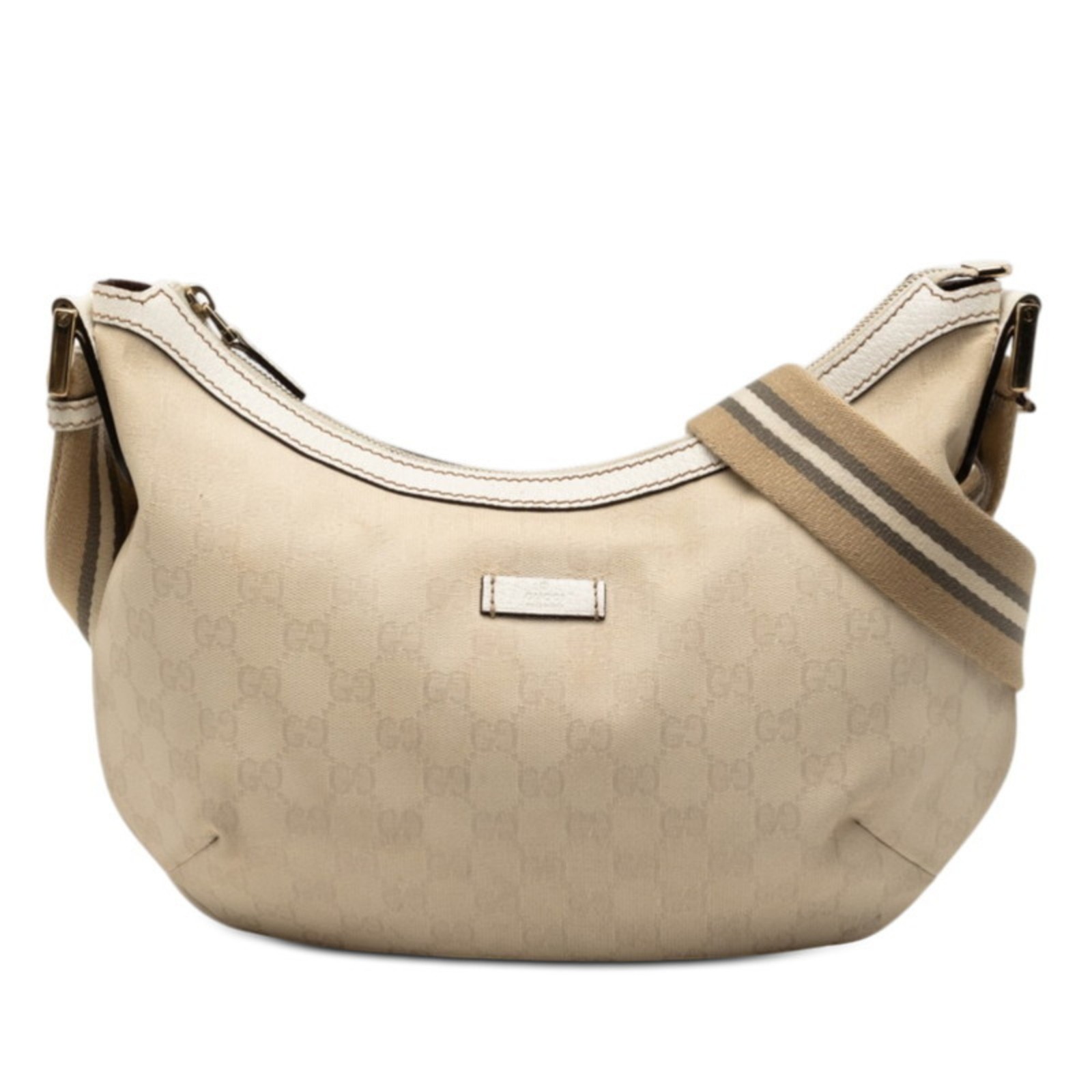 Gucci GG Canvas Crossbody Shoulder Bag 181092 White Beige Leather … GZl1gh4j