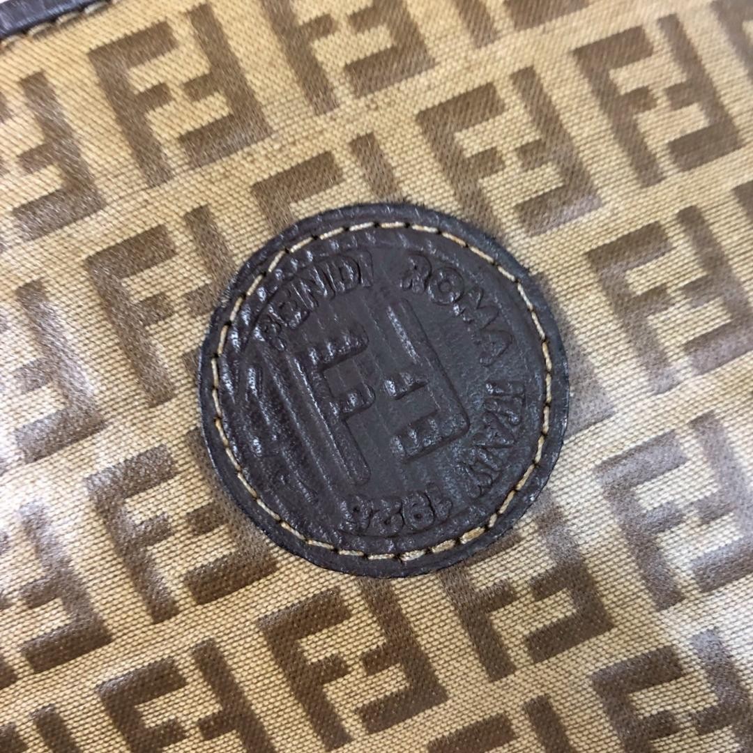 FENDI Shoulder Bag PVC and Leather Vintage Zuccino Authentic From Japan