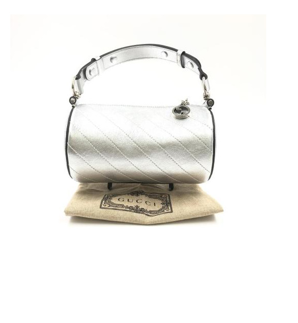 Gucci Blondie Silver Metallic Calfskin Blondie Mini Barrel Bag