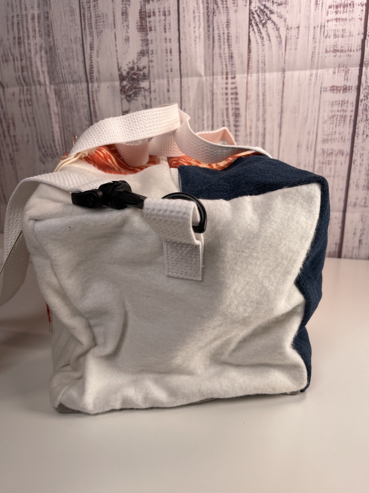 Refried Apparel New Small Duffel Bag 16 x 8 x 8 boho, patchwork, recycled USA