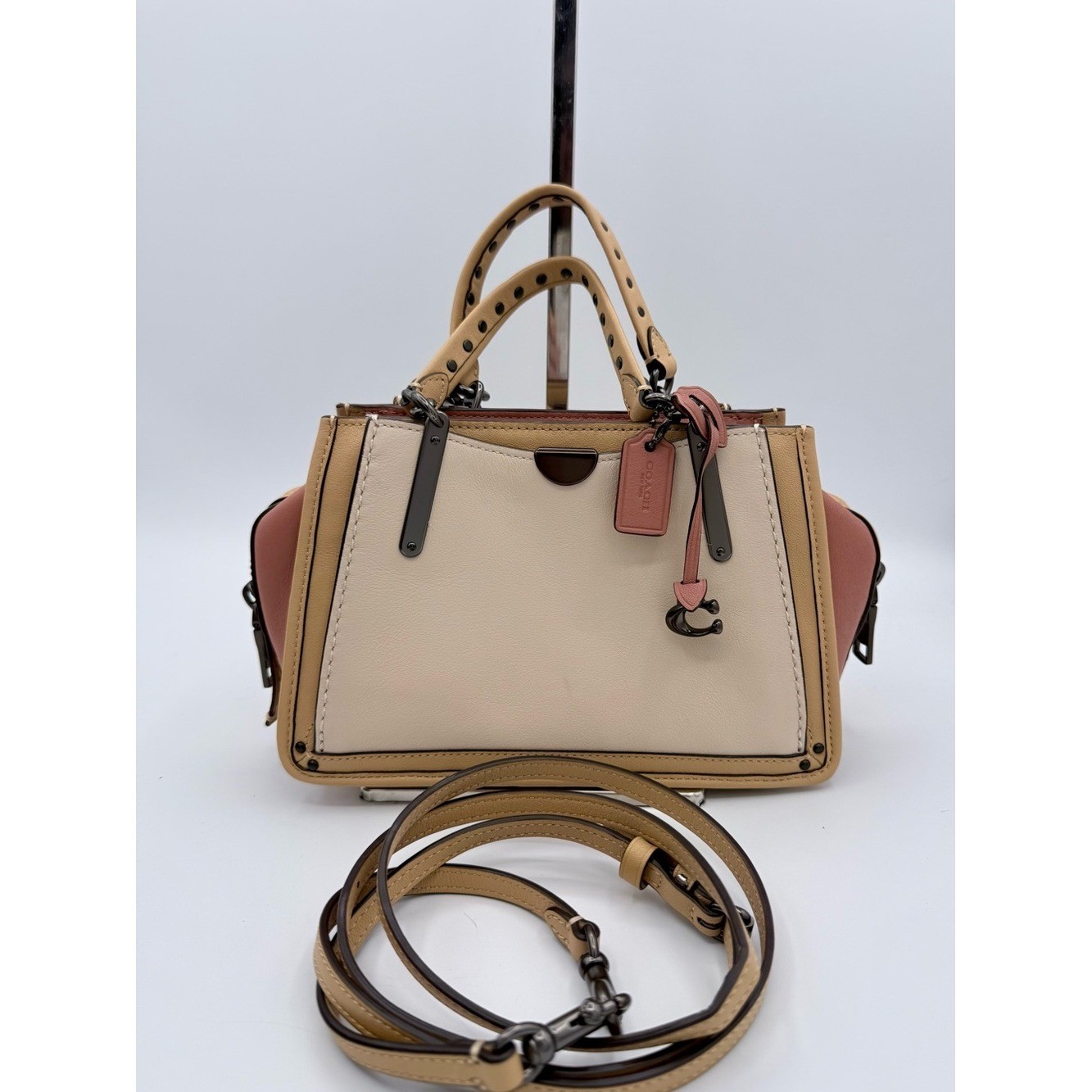 Coach Dreamer 21 Colorblock Leather Satchel Rivets 73766