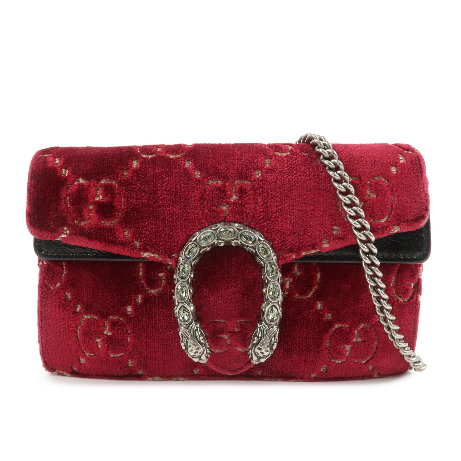 GUCCI Dionysus Super Mini Bag Leather Chain Shoulder Bag 476432 Auth Used F/S