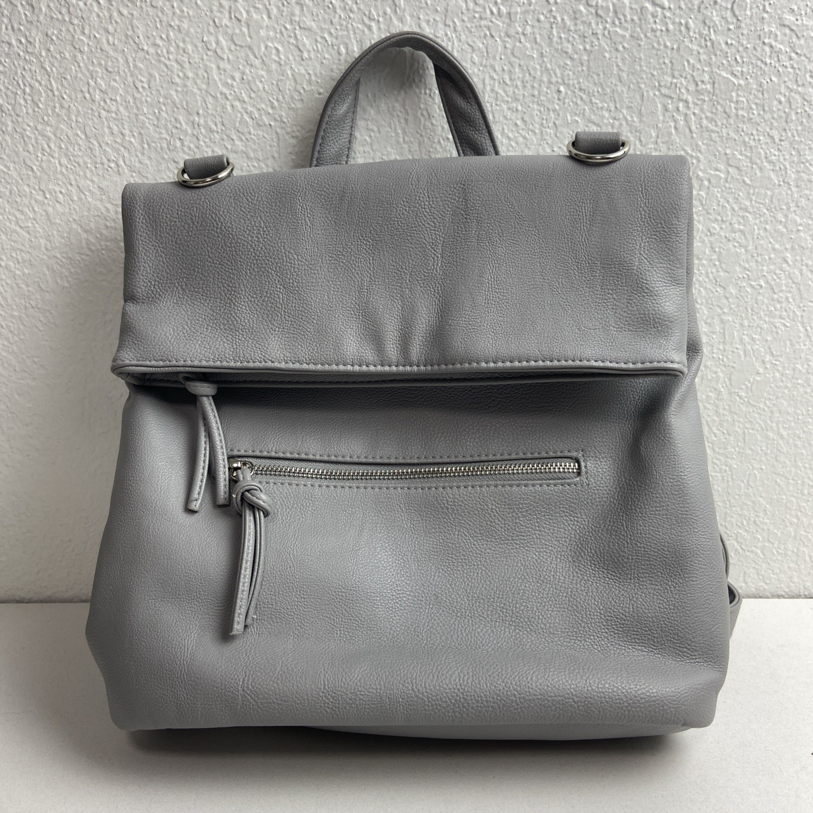 Mossimo Faux Leather Backpack With Adjustable Straps & Magnetic Flap