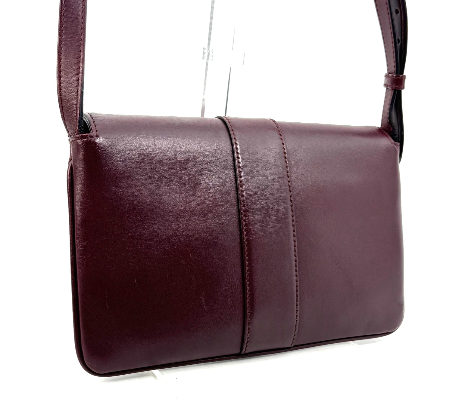GUCCI Arli Shoulder Bag GG Marmont Burgundy Leather Crossbody Authentic