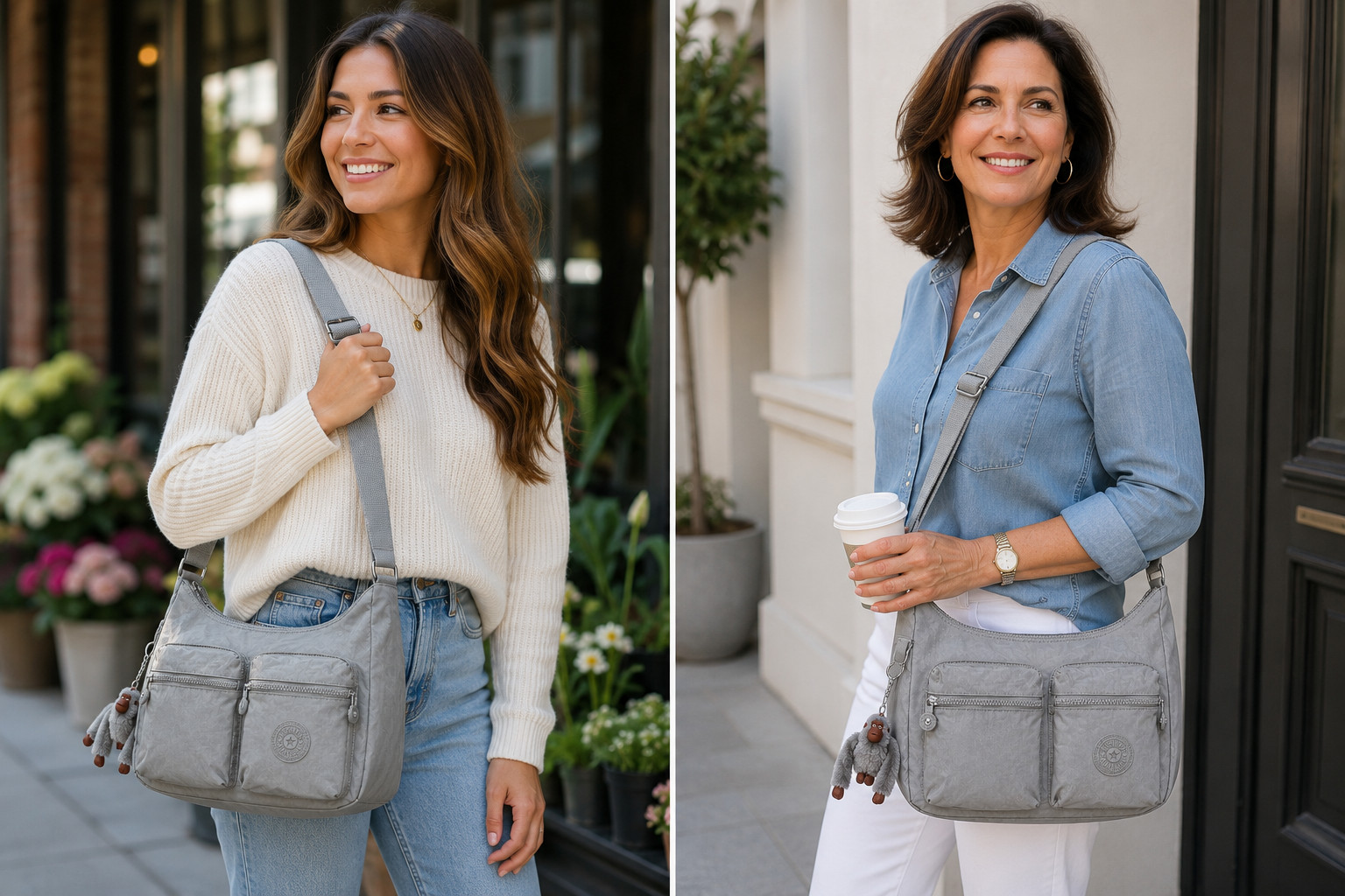 Kipling Jericho Crossbody Bag Relaxed Grey NWT MSRP $129 Discontinued Style
