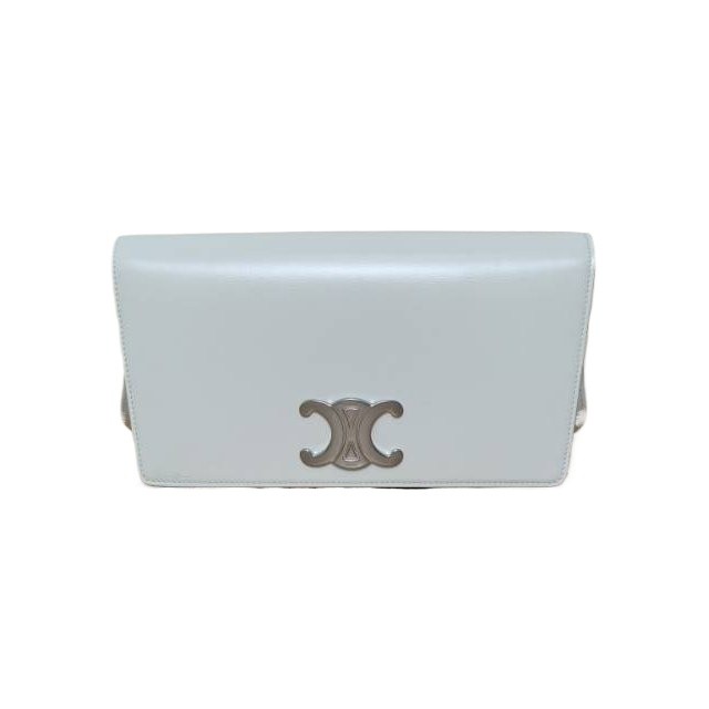 CELINE White Trapeze triomphe Shoulder Bag Crossbody Bag