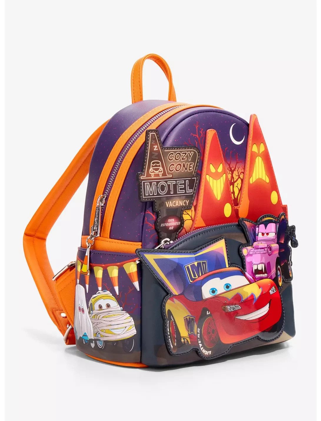 LOUNGEFLY DISNEY PIXAR CARS HALLOWEEN COSTUMES GLOW-IN-THE-DARK MINI BACKPACK