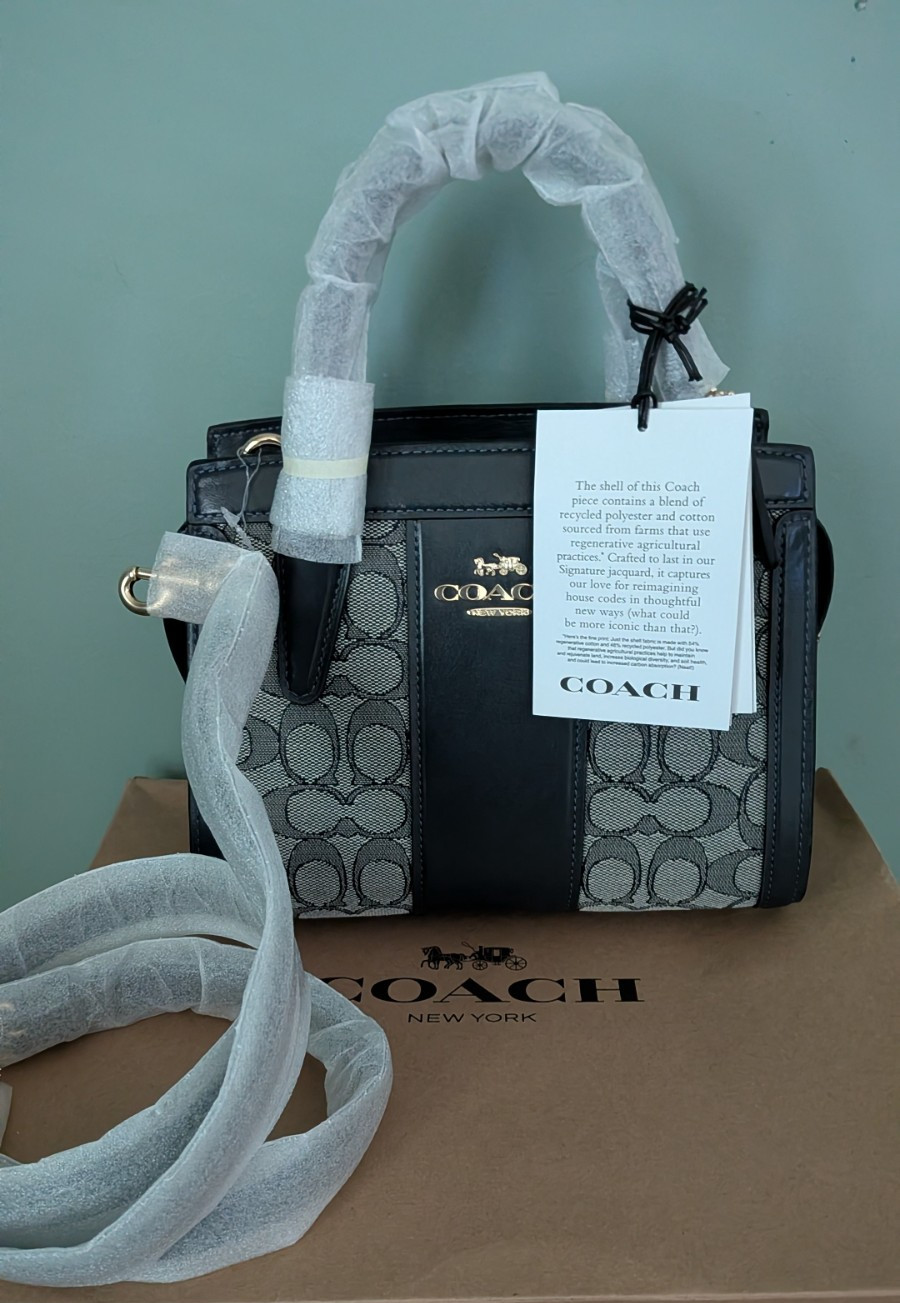 NWT COACH Andrea Carryall Bag In Signature Jacquard – CT766 Midnight Navy $428