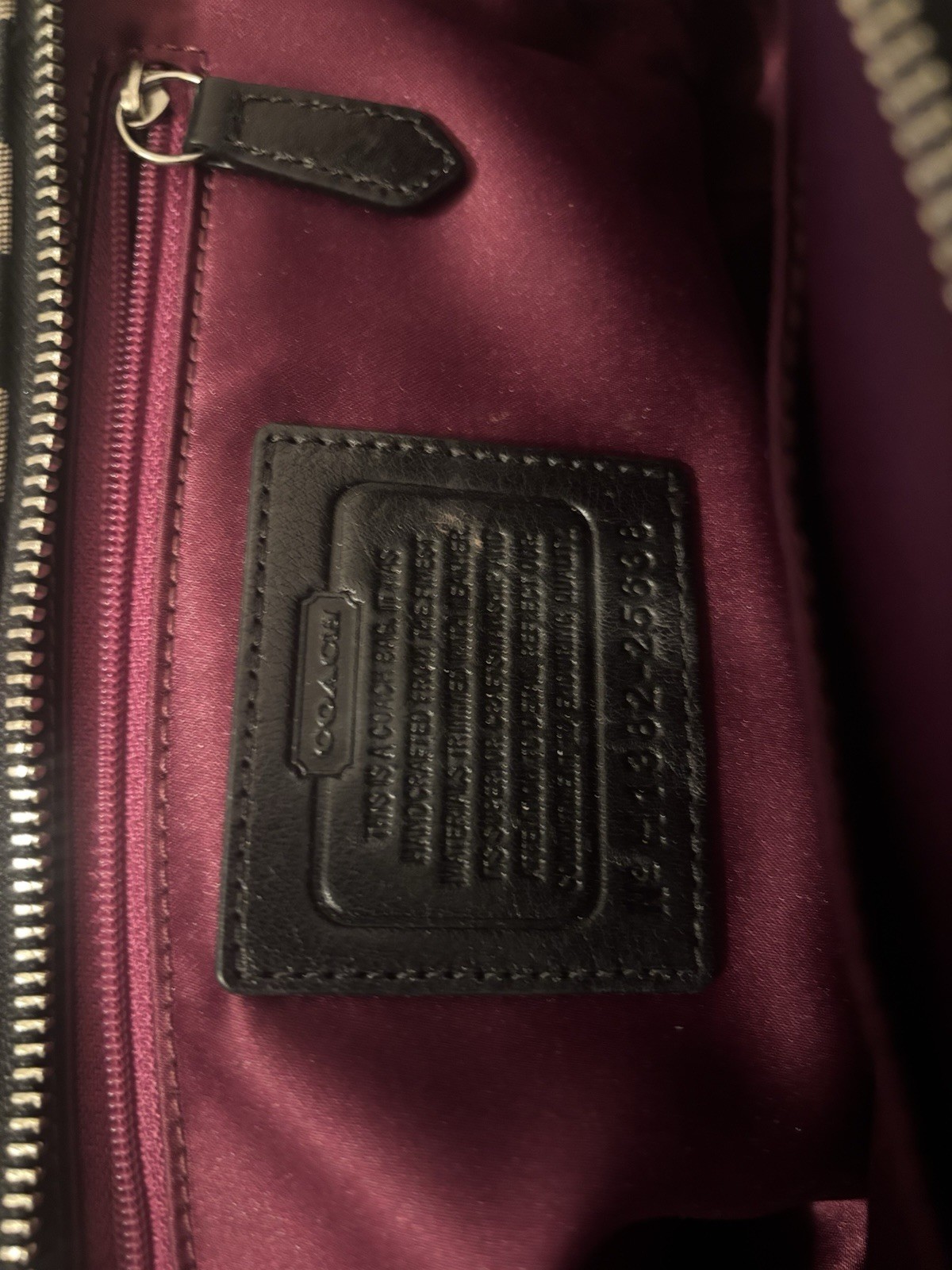Coach Madison Signature Logo Satchel Top Handle Black/Gray, Silver, Zip, Strap