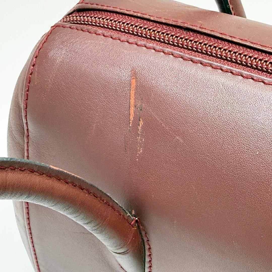 Must de Cartier Authentic Handbag Bordeaux Red Leather Tote Formal Mini Boston