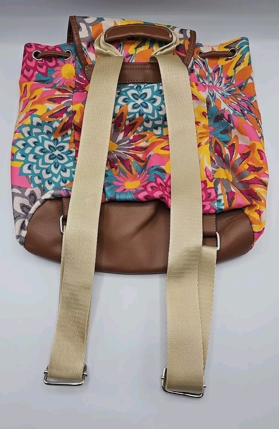 Lily Bloom Drawstring Floral Backpack Approx 12×12 inches