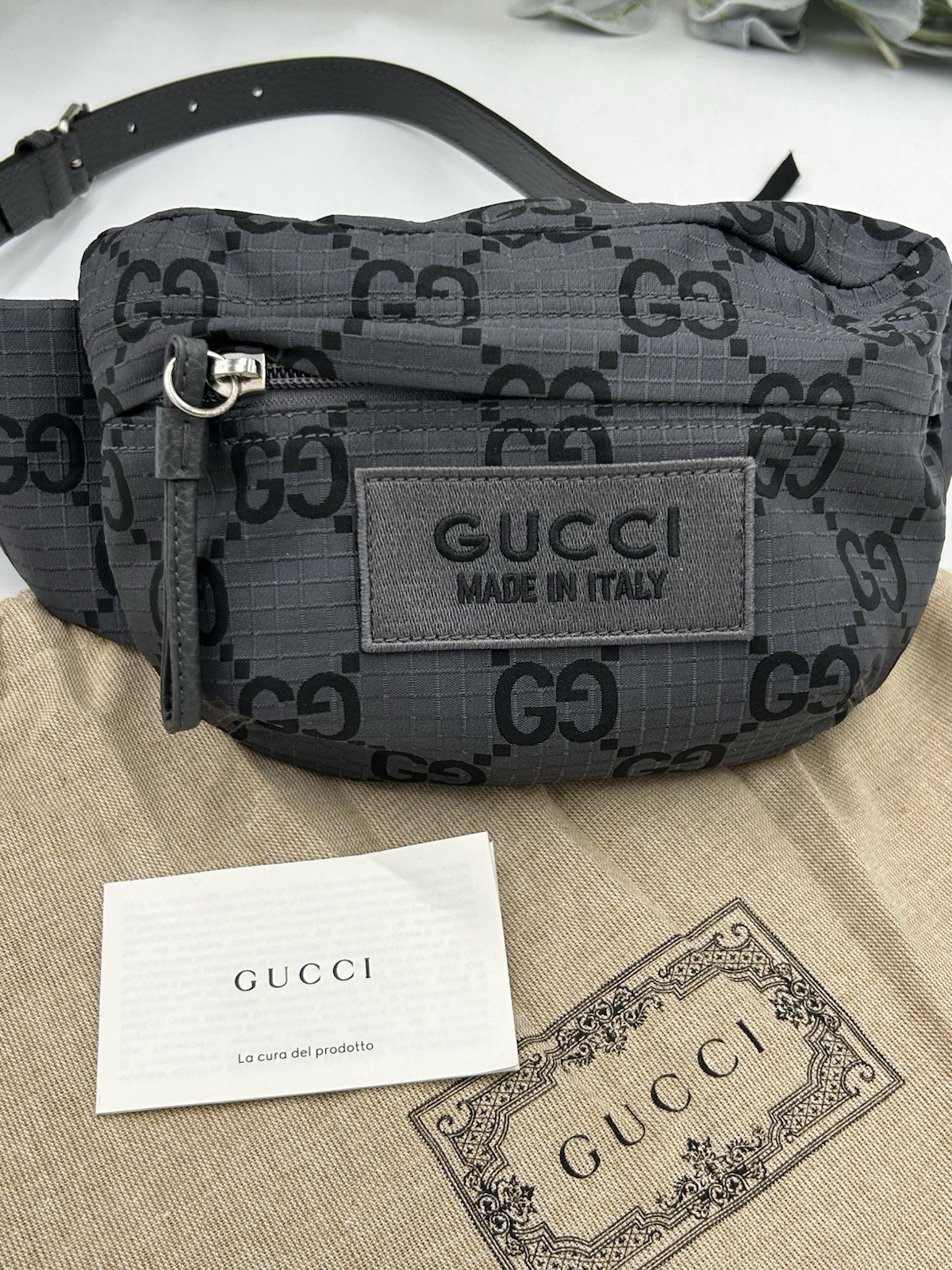 Gucci Unisex Jumbo Gg Nylon Adjustable Belt Bag Size 80 Cm Made In Italy