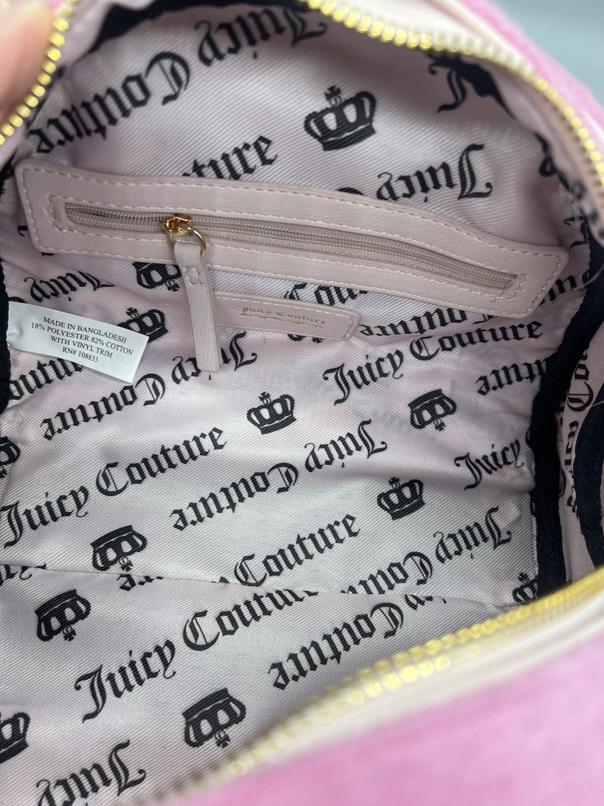 Juicy Couture Pink Strawberry Satchel Top Handle Bag Zip Adjustable Strap