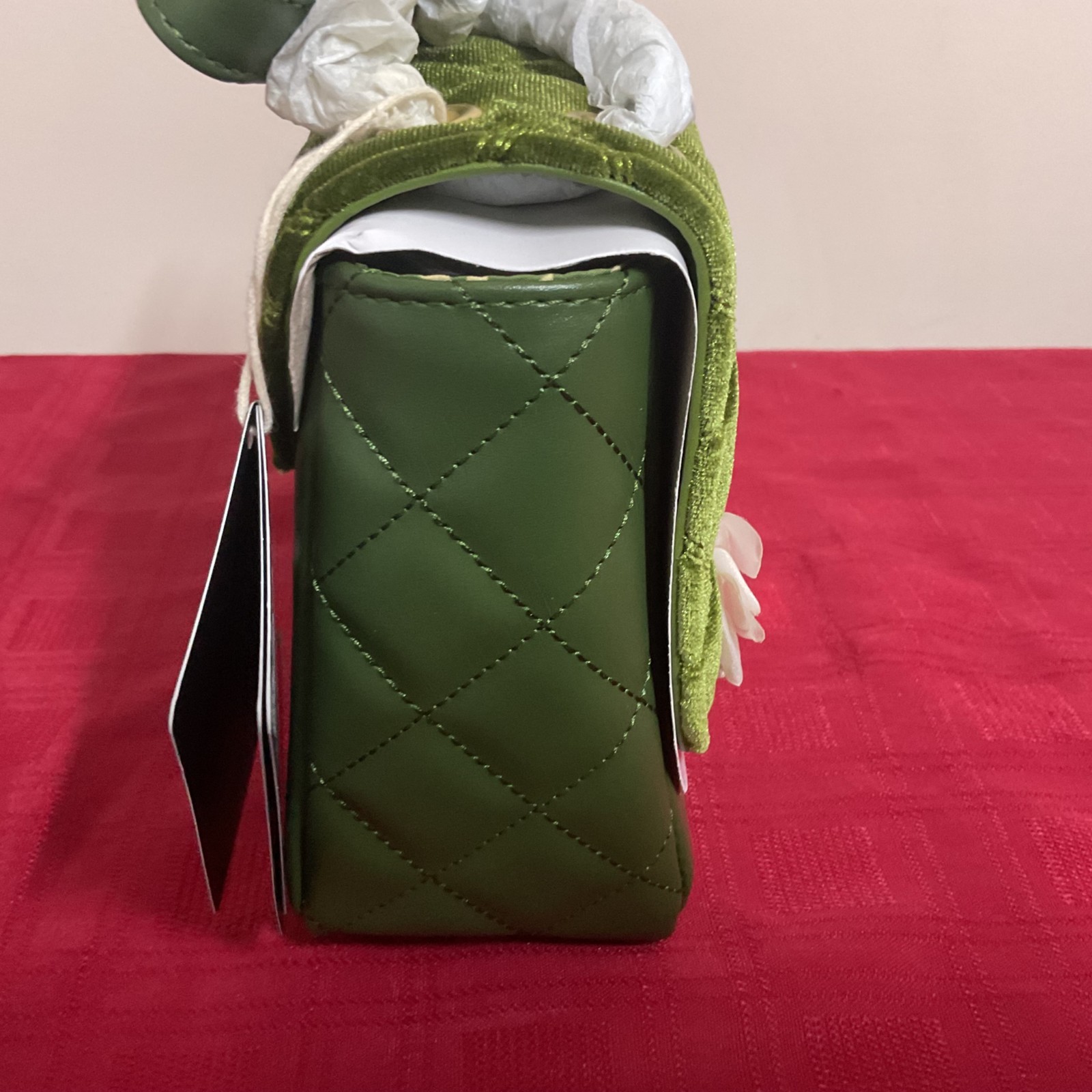LOUNGEFLY DISNEY PETER PAN TINKER BELL VELVET CROSSBODY BAG NWT!!