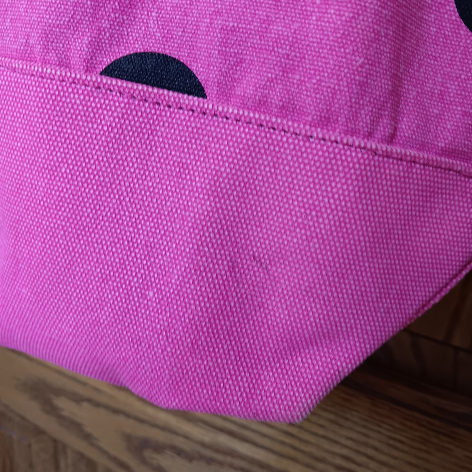 Vintage Y2K Victoria Secret PINK Hot Pink Polka Dot Collegiate Canvas Tote Bag