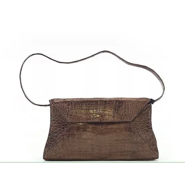 NWT Nancy Gonzalez bronze metalic croc convertible cutch $1400