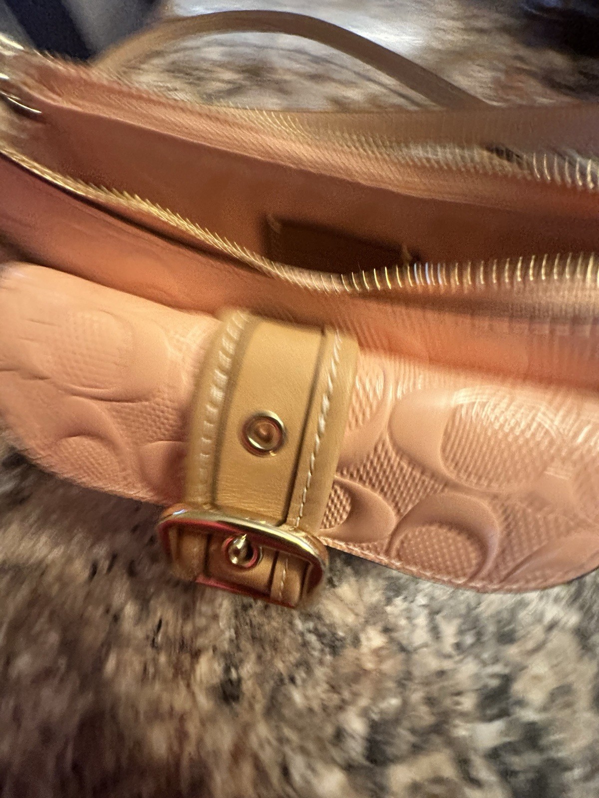 NWT Coach Ashton Mini Shoulder Bag In Signature Leather Faded Blush/Gold CEN11