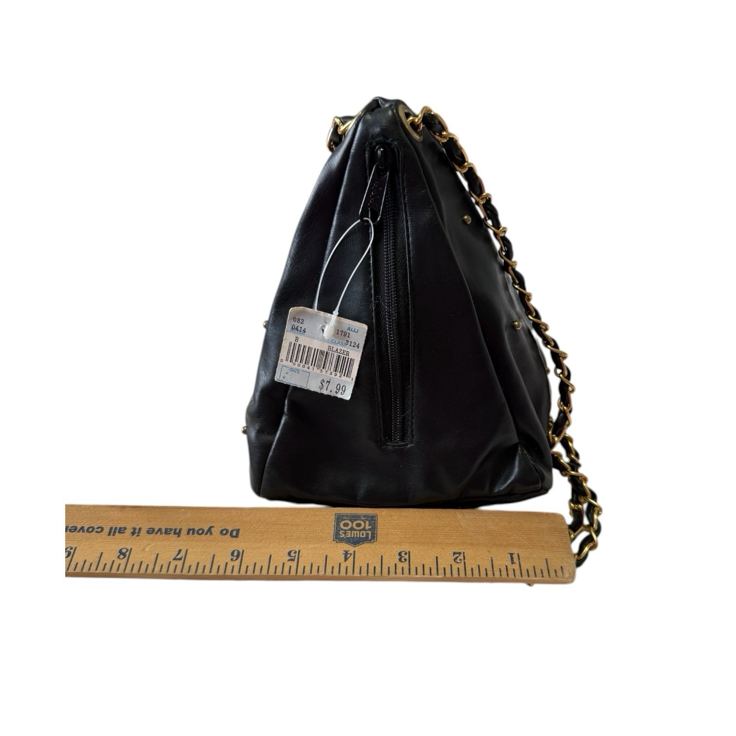 Vintage Goth Pleather Studded Trianglular Wrapped Chain Crossbody Purse Bag Rare