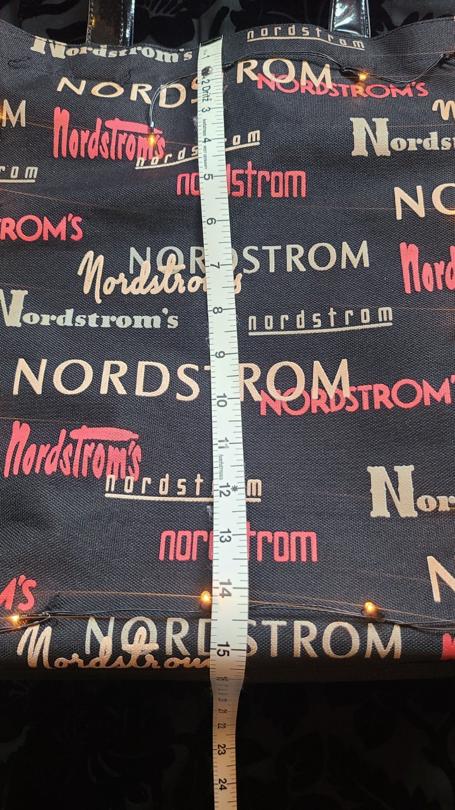 Large Lighted Nordstrom Tote Bag – Black -Multi Colored. EUC!