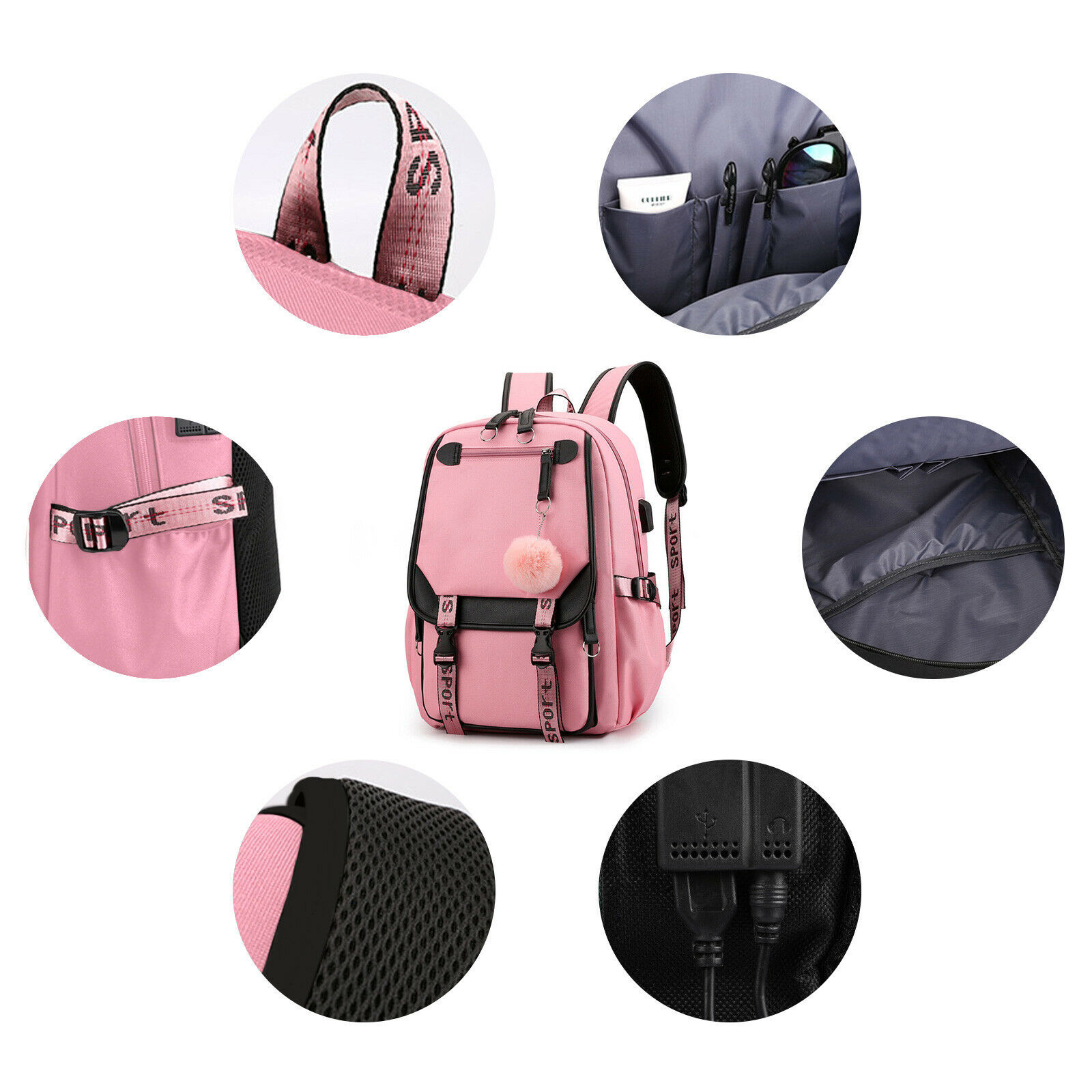 Laptop Backpacks College School Bag Anti Theft Travel Daypack Large Bookbags USB
