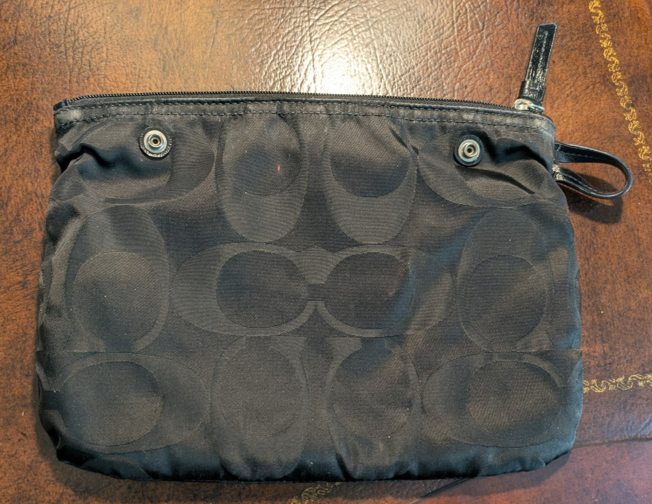 Coach Signature Nylon Snap Pouch for Tote Bag (not included)