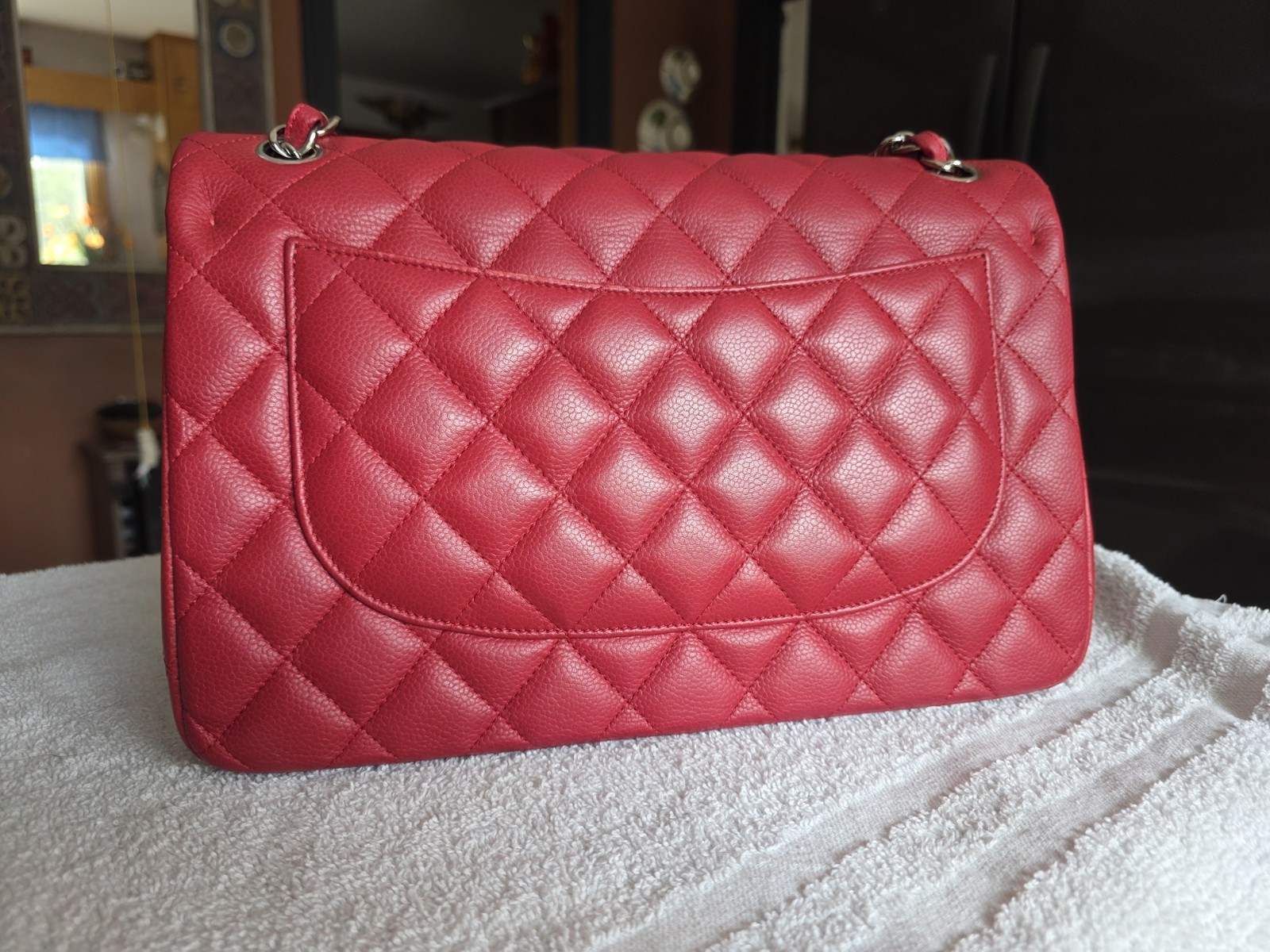 Chanel Jumbo Double Flap Red Caviar Silver Harware GORGEOUS!❤️