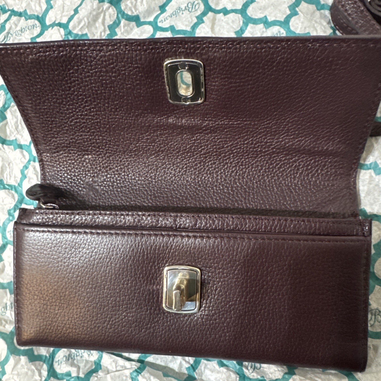 with tags Brighton Carlotta Long Wallet Slim Purse Deep Purple Choco G2U