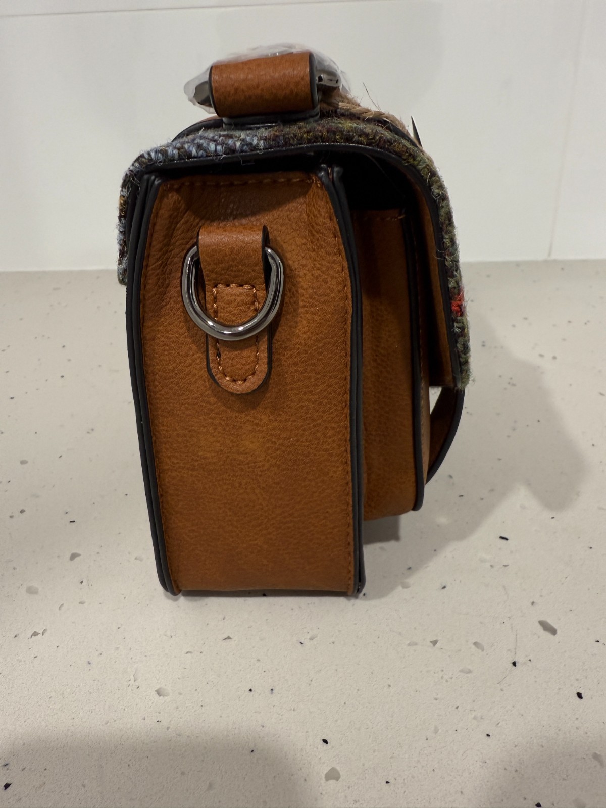 Islander Harris Tweed Chestnut Blue Tartan A17 Satchel Shoulder Bag BNWT