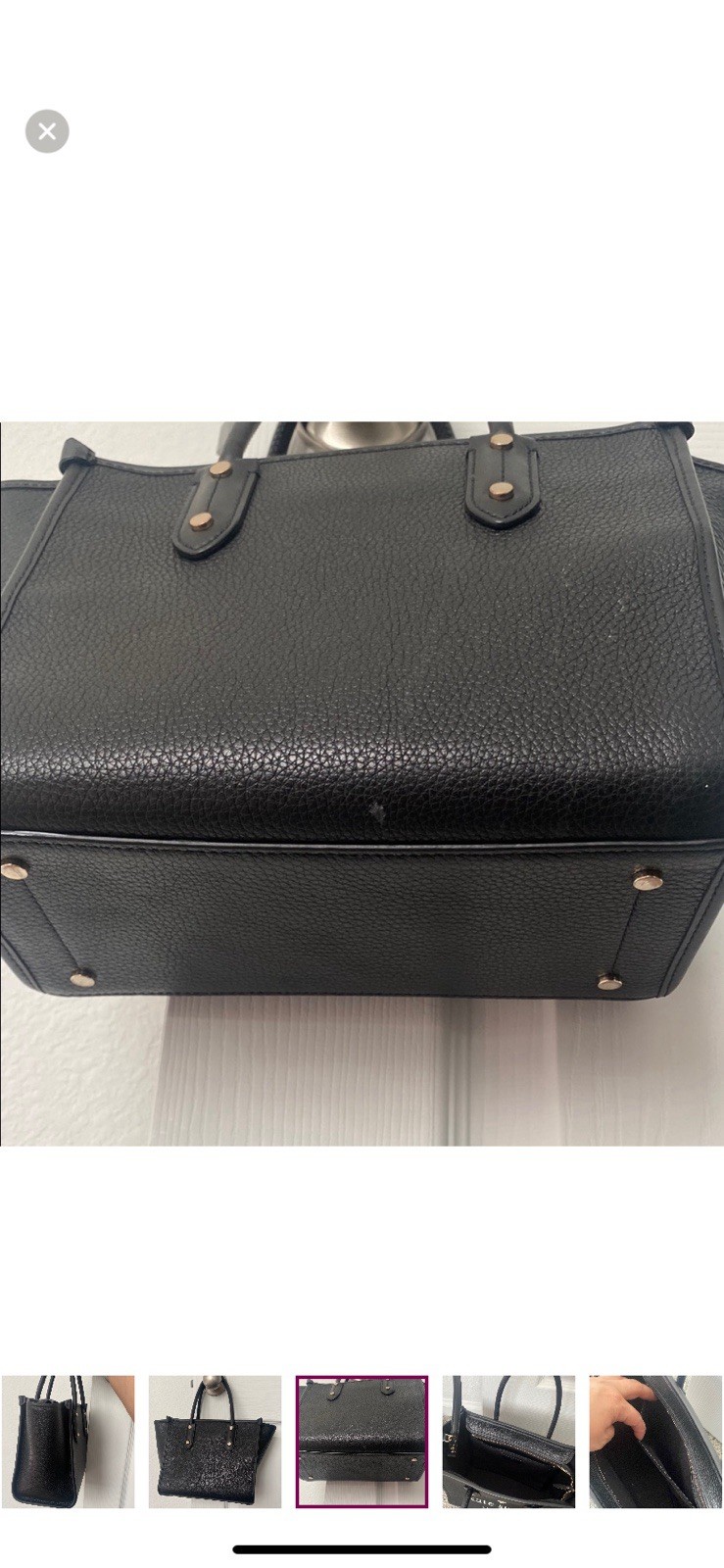 Kate Spade Ella Tote Bag –Black Leather – Gold Hardware–Classic Designer Handbag