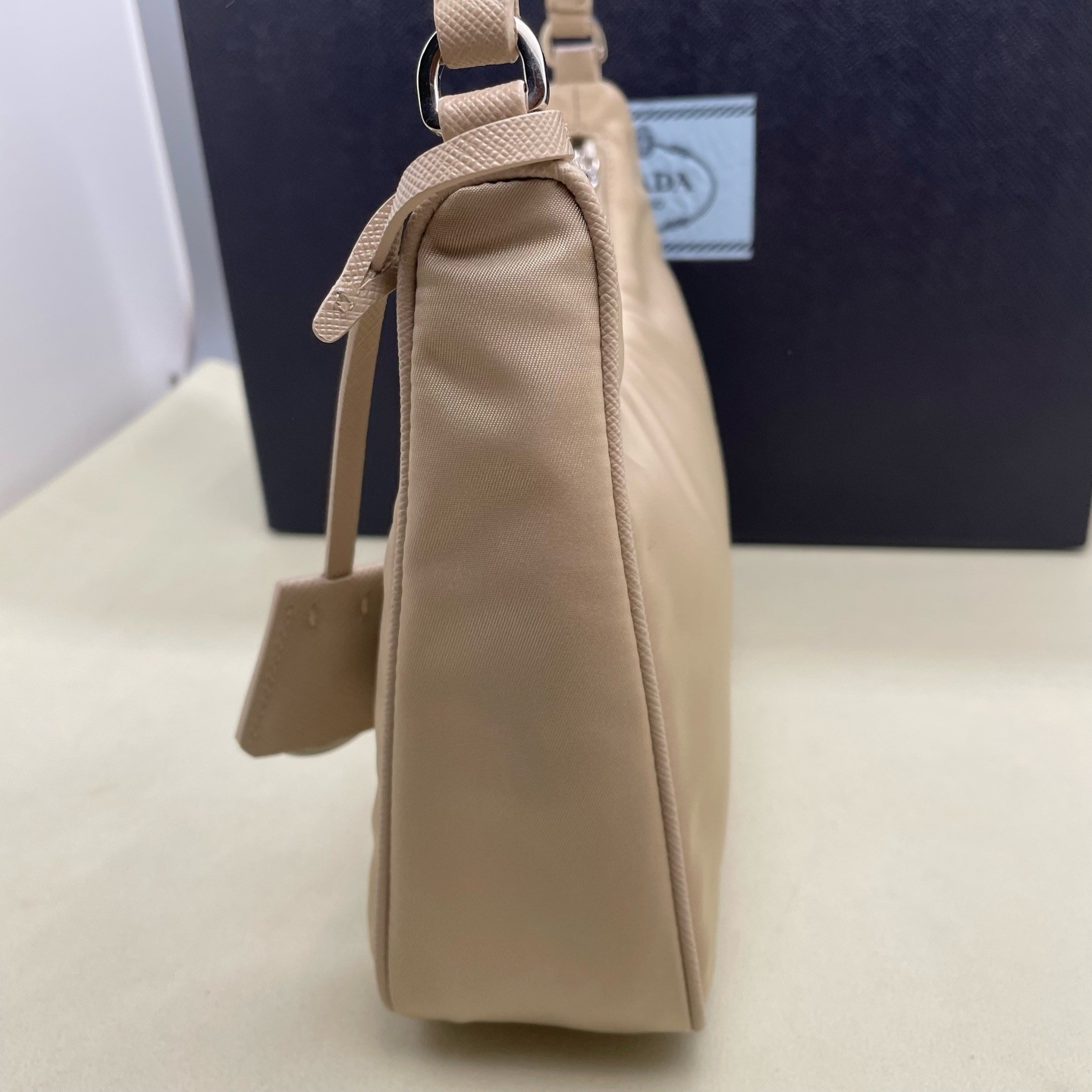 Prada Mini Camel Nylon Shoulder Bag （18.0×6.5×22）cm