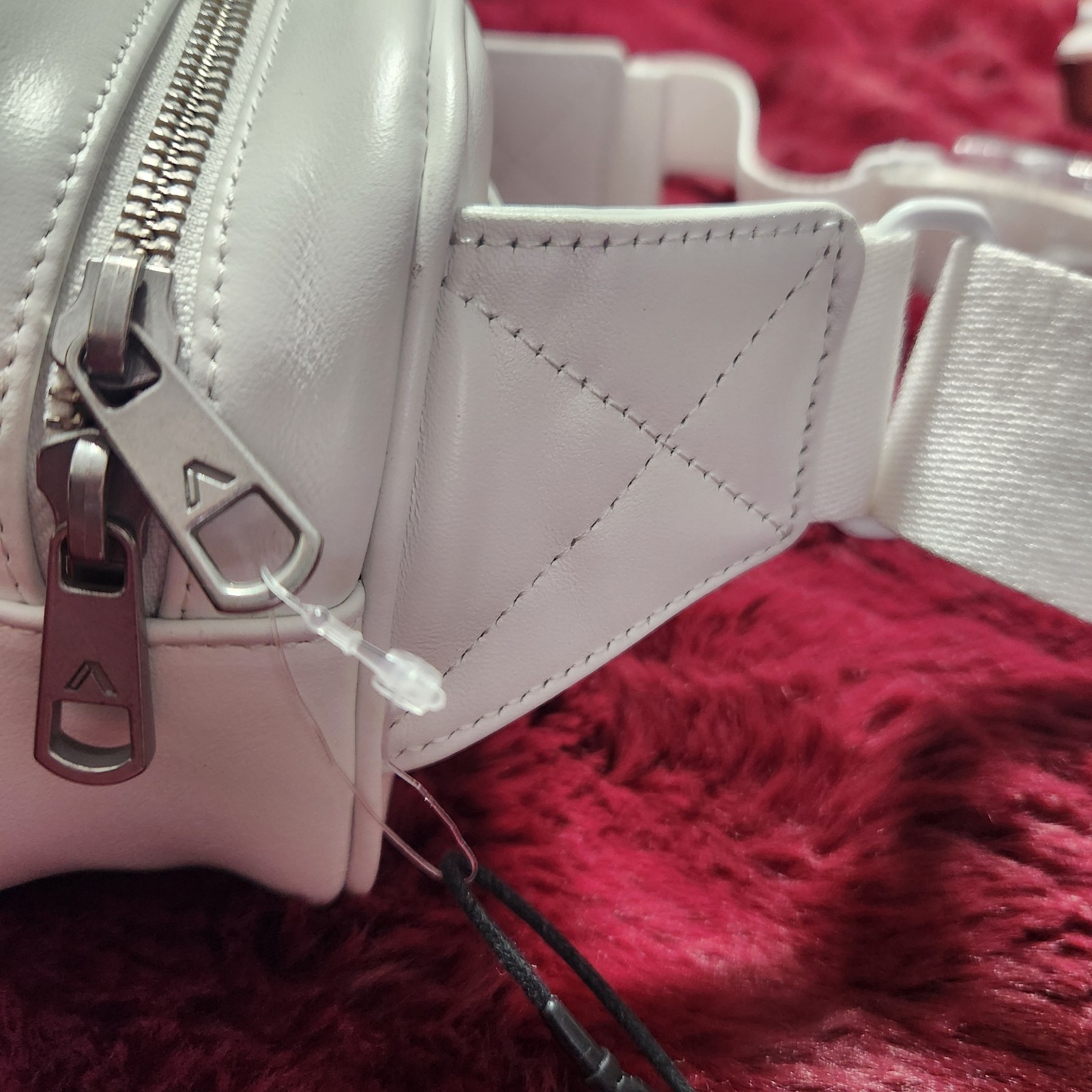 STATE Bennett Fanny Pack White Smooth Leather Crossbody Waist Belt Bag Purse NWT