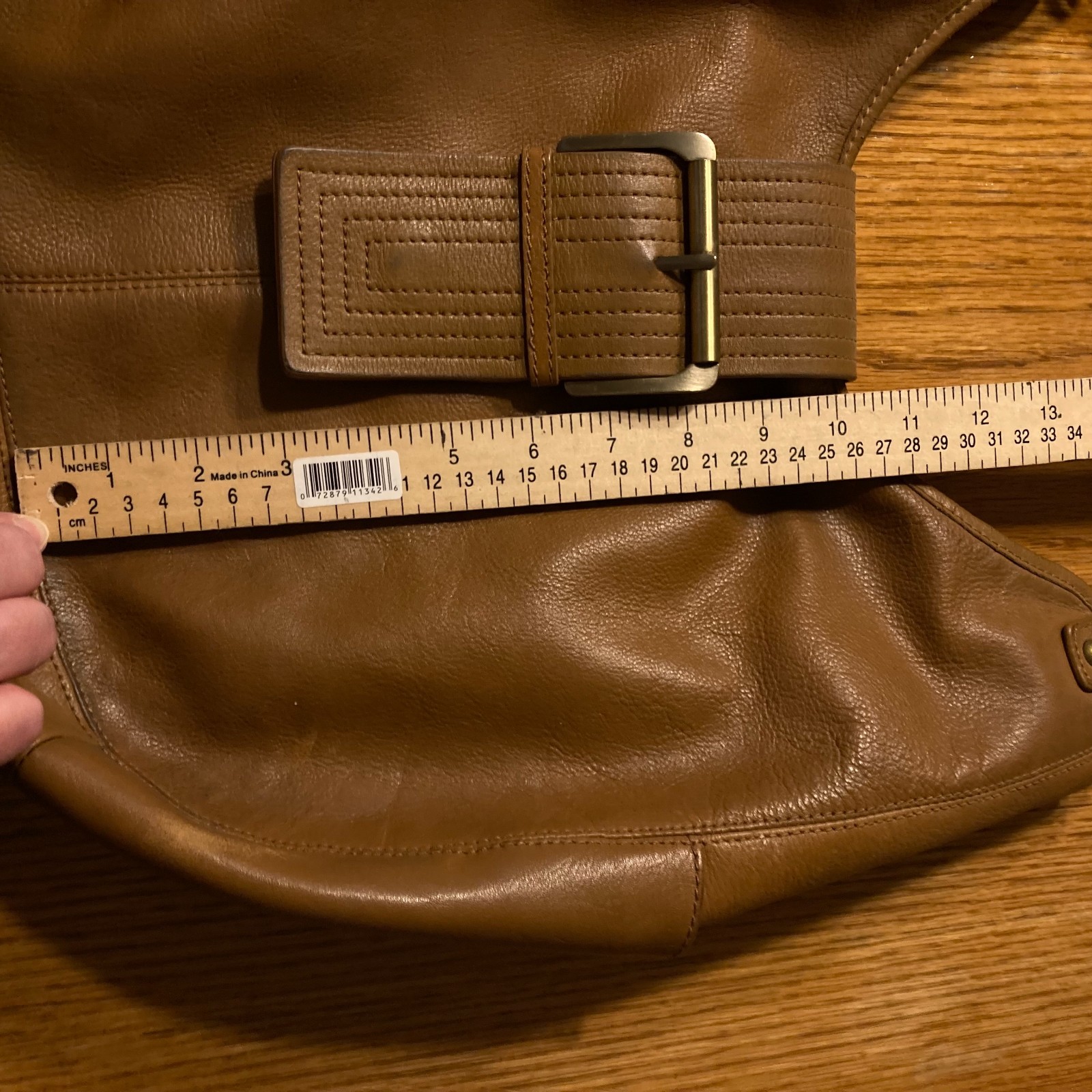 a.n.a. A New Approach Pebble Leather Shoulder Bag Brown Purse Double Handle READ