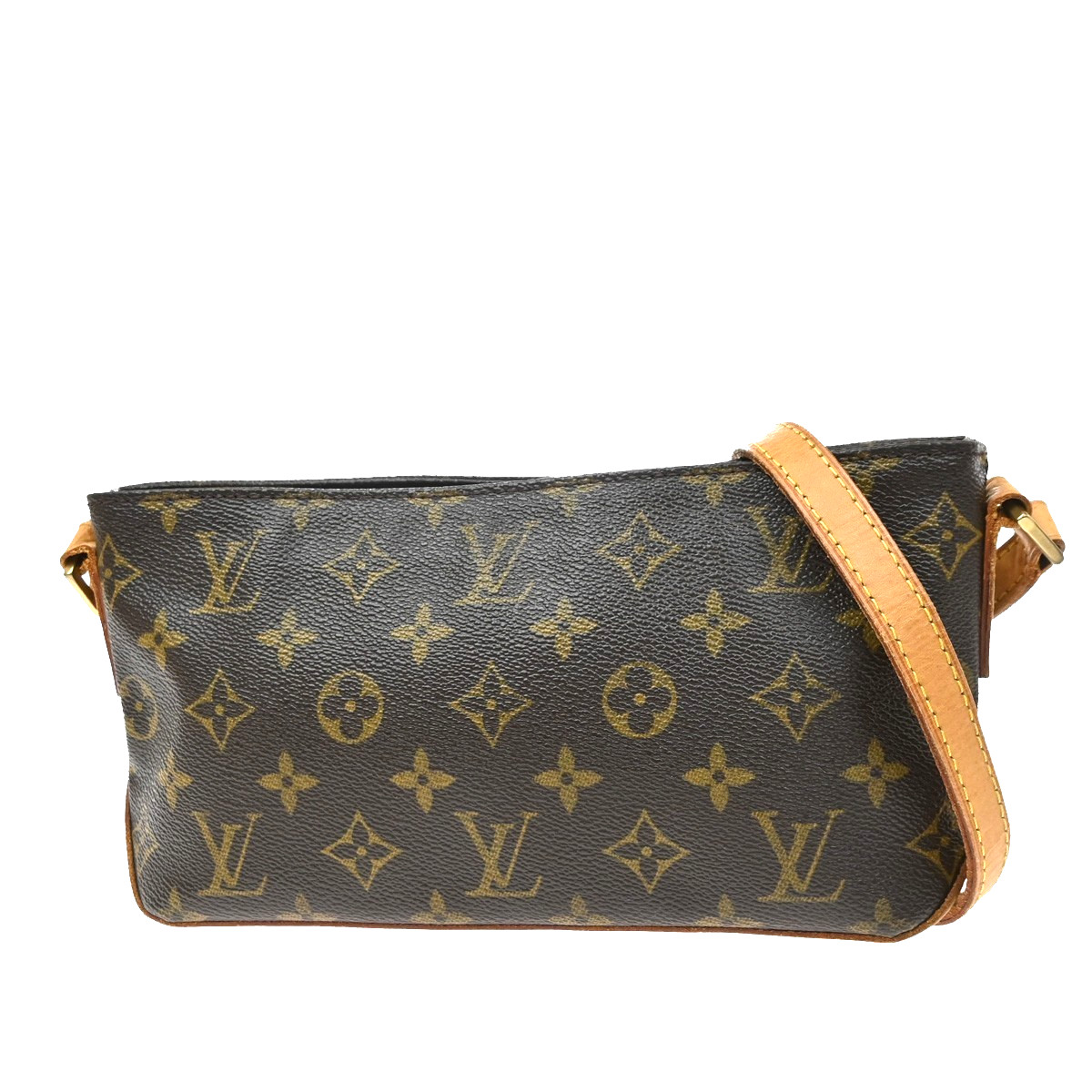 LOUIS VUITTON Logo Trotteur Shoulder Bag Monogram Leather Brown M51240 73KD558
