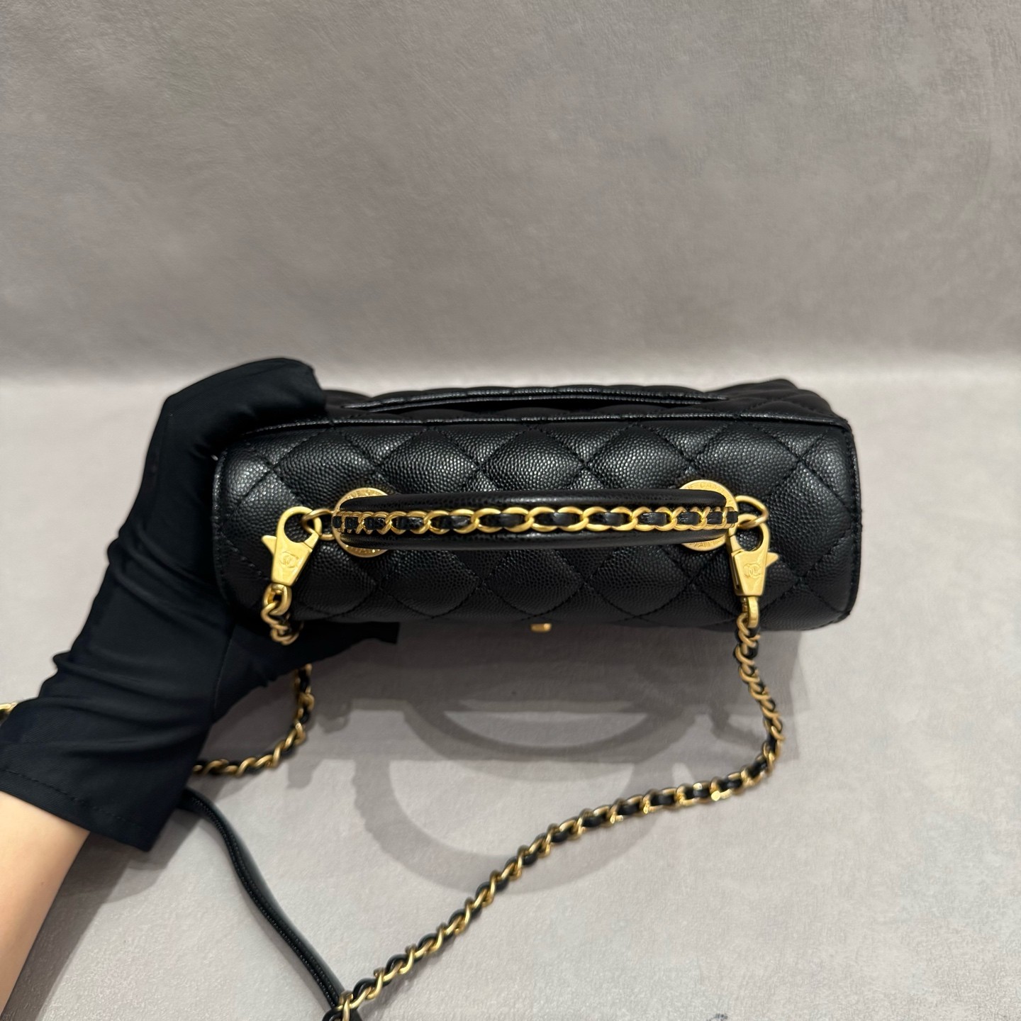 Chanel Coco Handle Small Black Caviar Leather Top Handle Crossbody Bag US Ship
