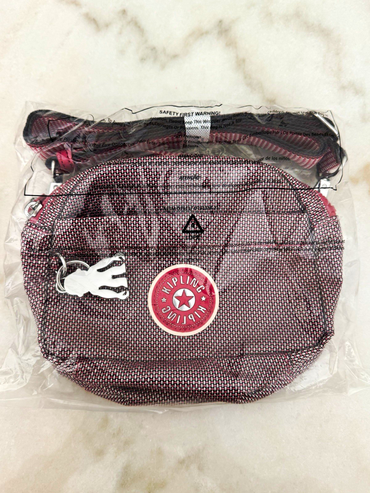 Kipling KIA3T6-Kitty Crossbody Bag Adjustable Strap Monkey Charm 6LS-LIGHT BLUSH