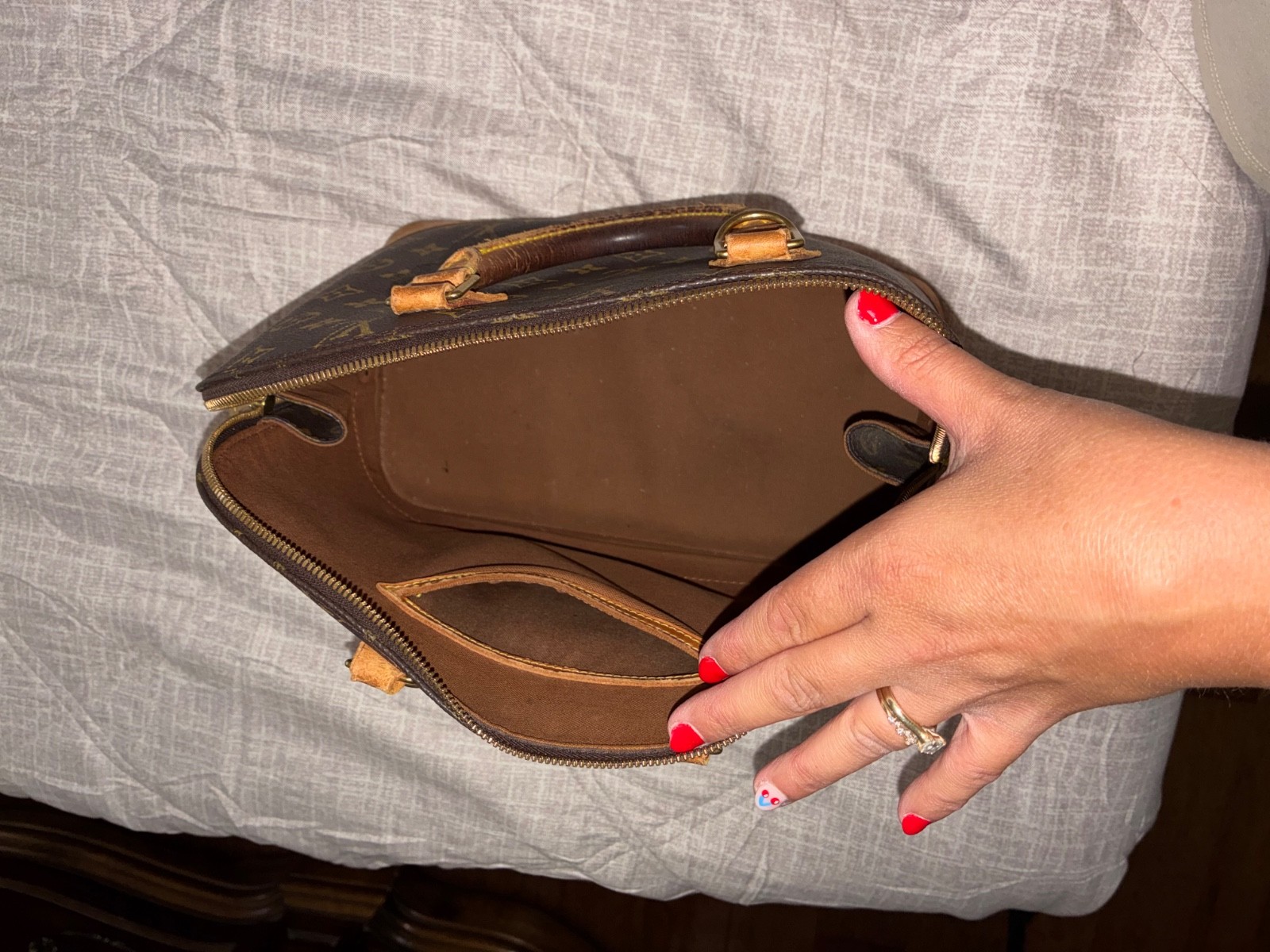 Louis Vuitton Vintage Alma Top Handle PM Brown Canvas-Used Good Condition