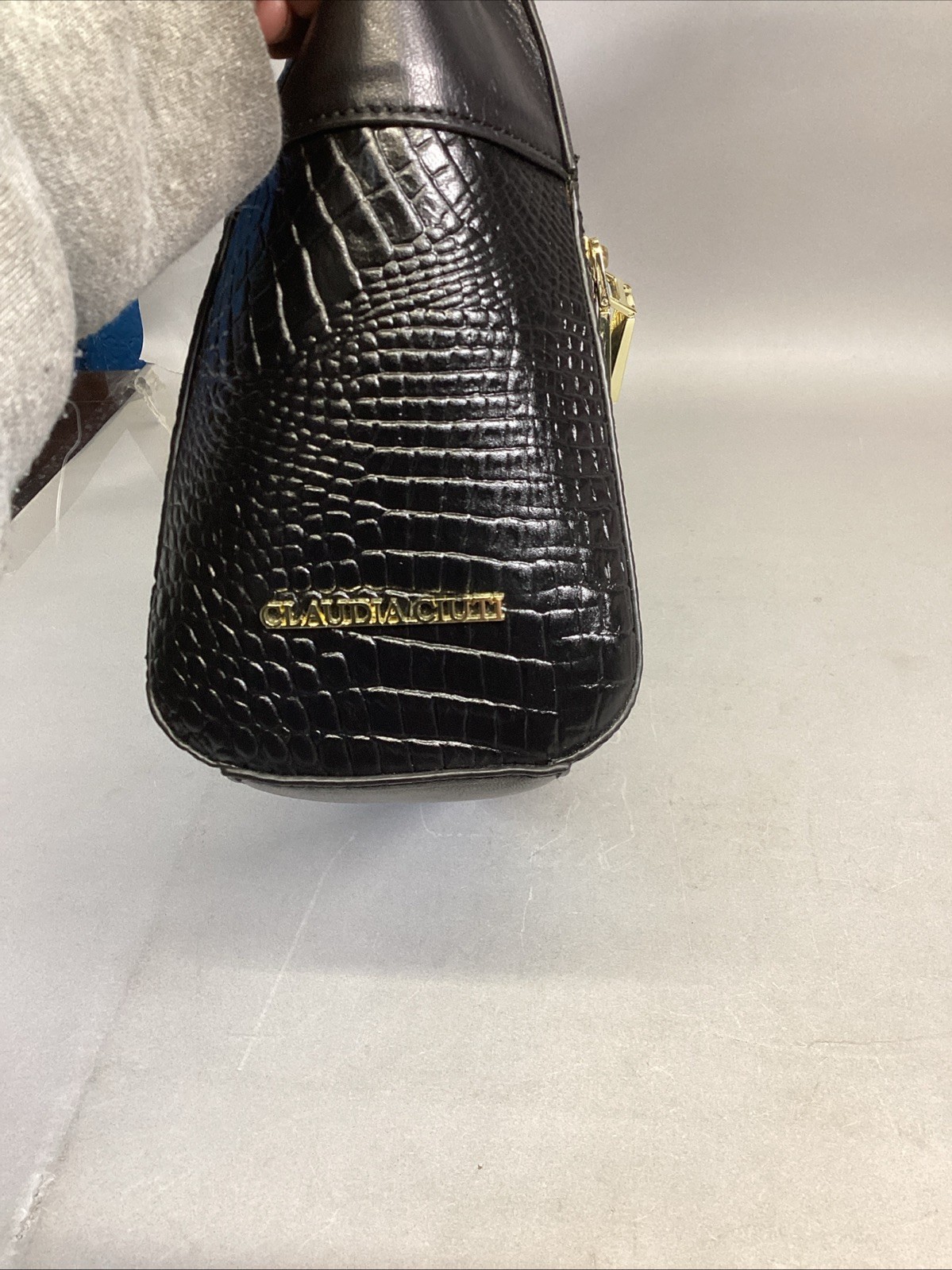 Claudia Ciuti Large Black Leather Shoulder Bag