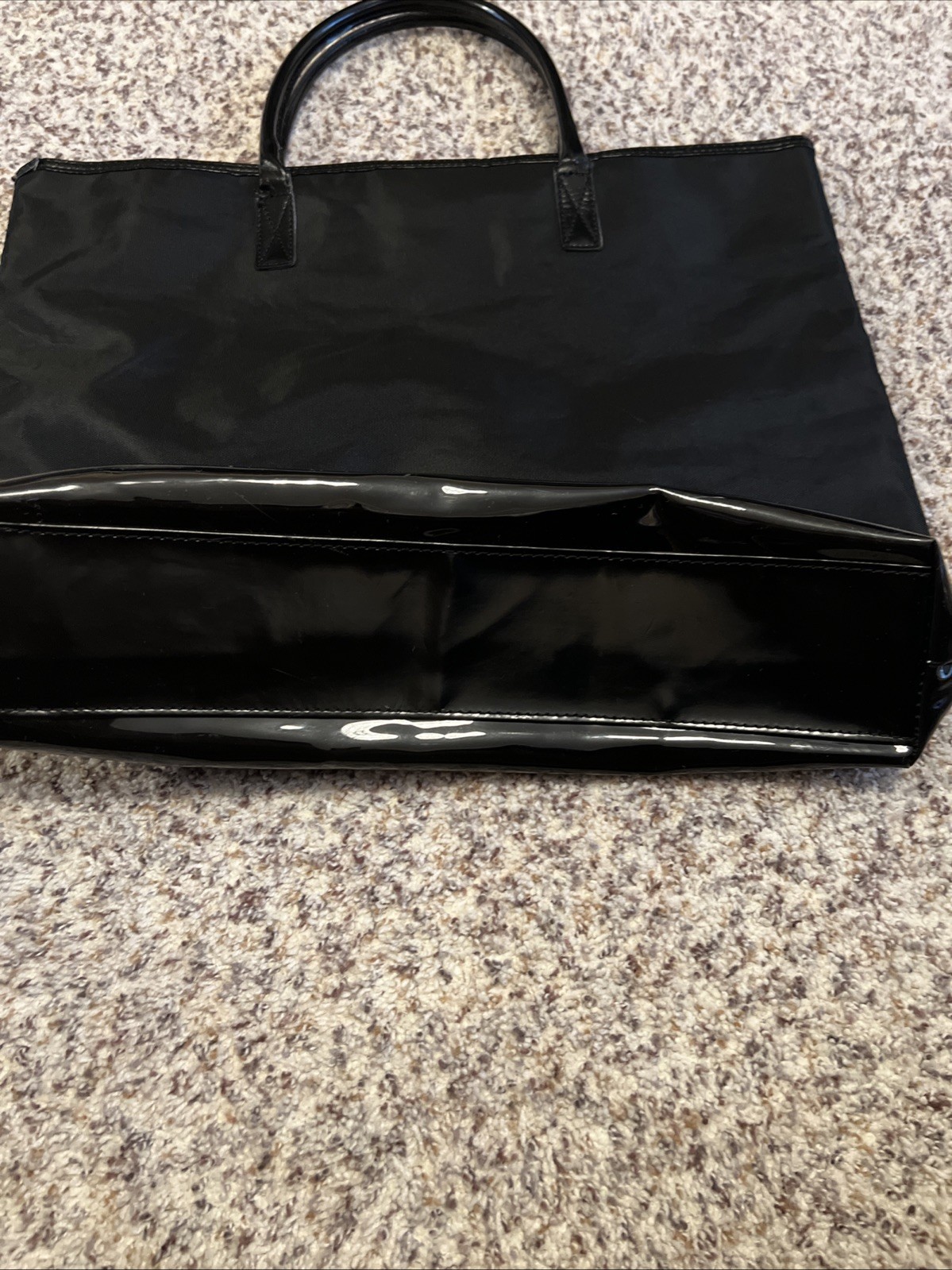 Burberry 2 Tone Black Canvas Tote Fragrance Bag One Spot Inside