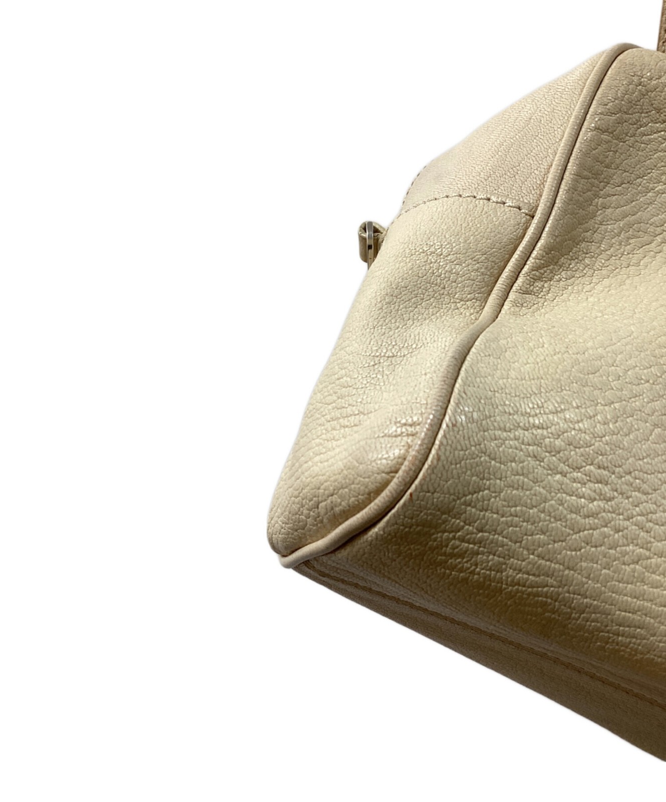 TOD S Boston bag Leather Beige Authentic From Japan