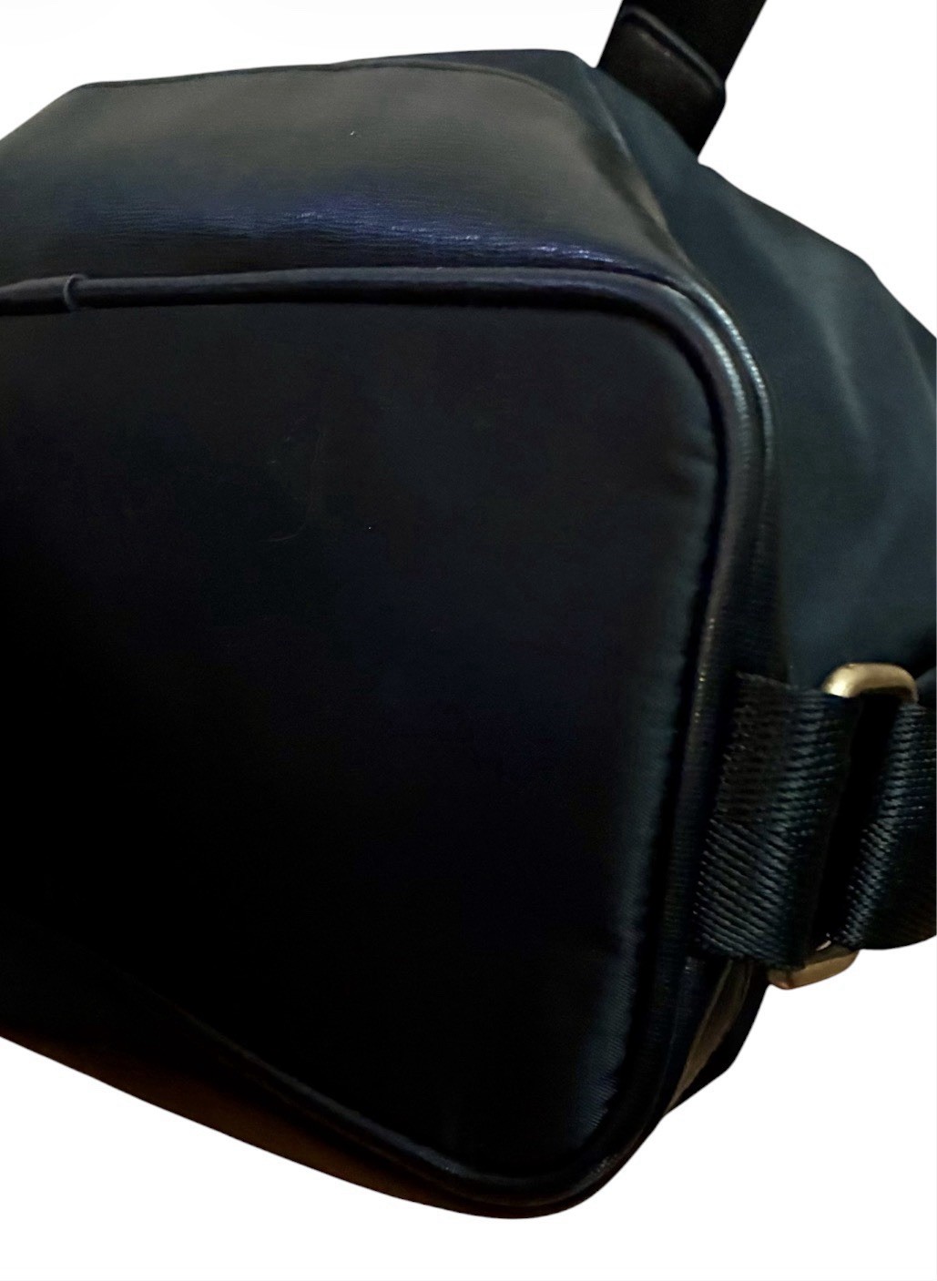Vince Camuto Black Nylon Convertible Backpack Shoulder Bag Gold Panther Head⁠